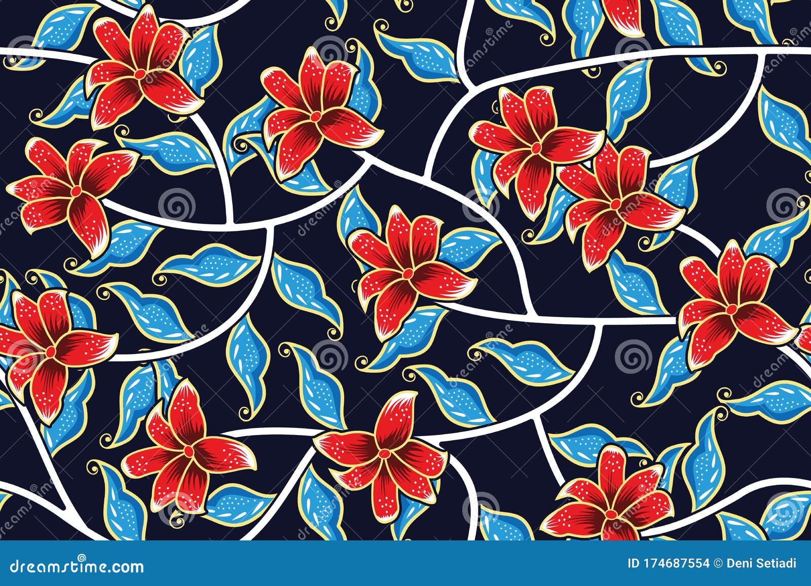 Seamless Pattern With Floral Vector  Illustration 