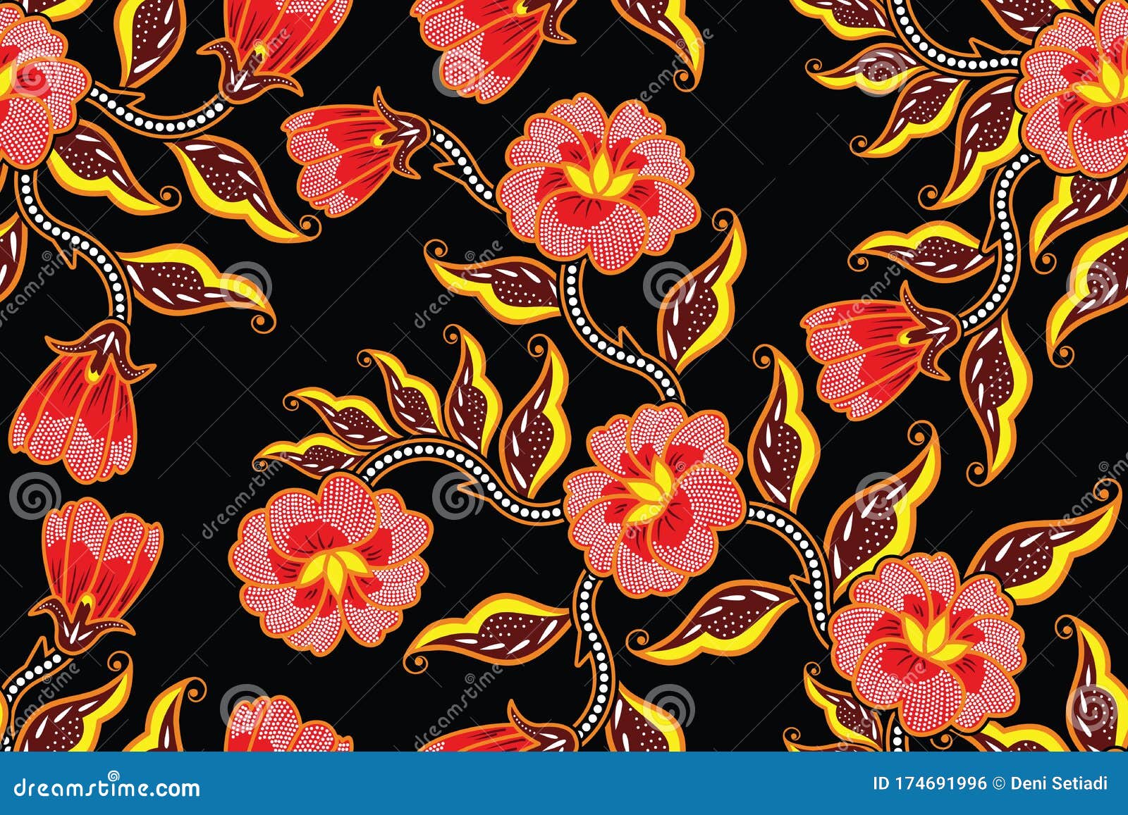 Seamless Pattern With Floral Vector  Illustration 