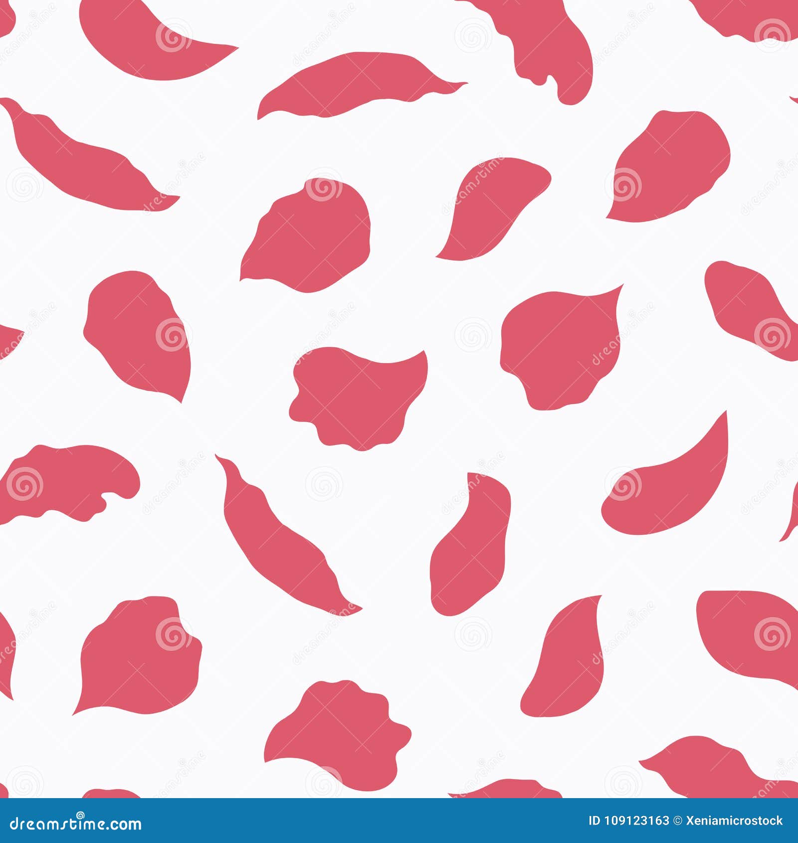 Seamless Pattern with Flower Petals. Stock Vector Illustration of