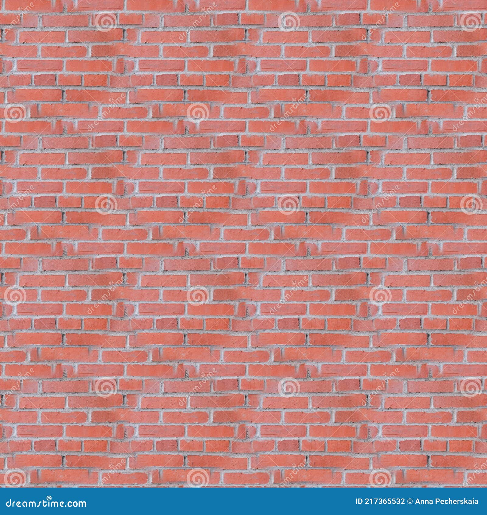 Seamless Pattern in the Form of a Red Brick Wall with the Illusion of