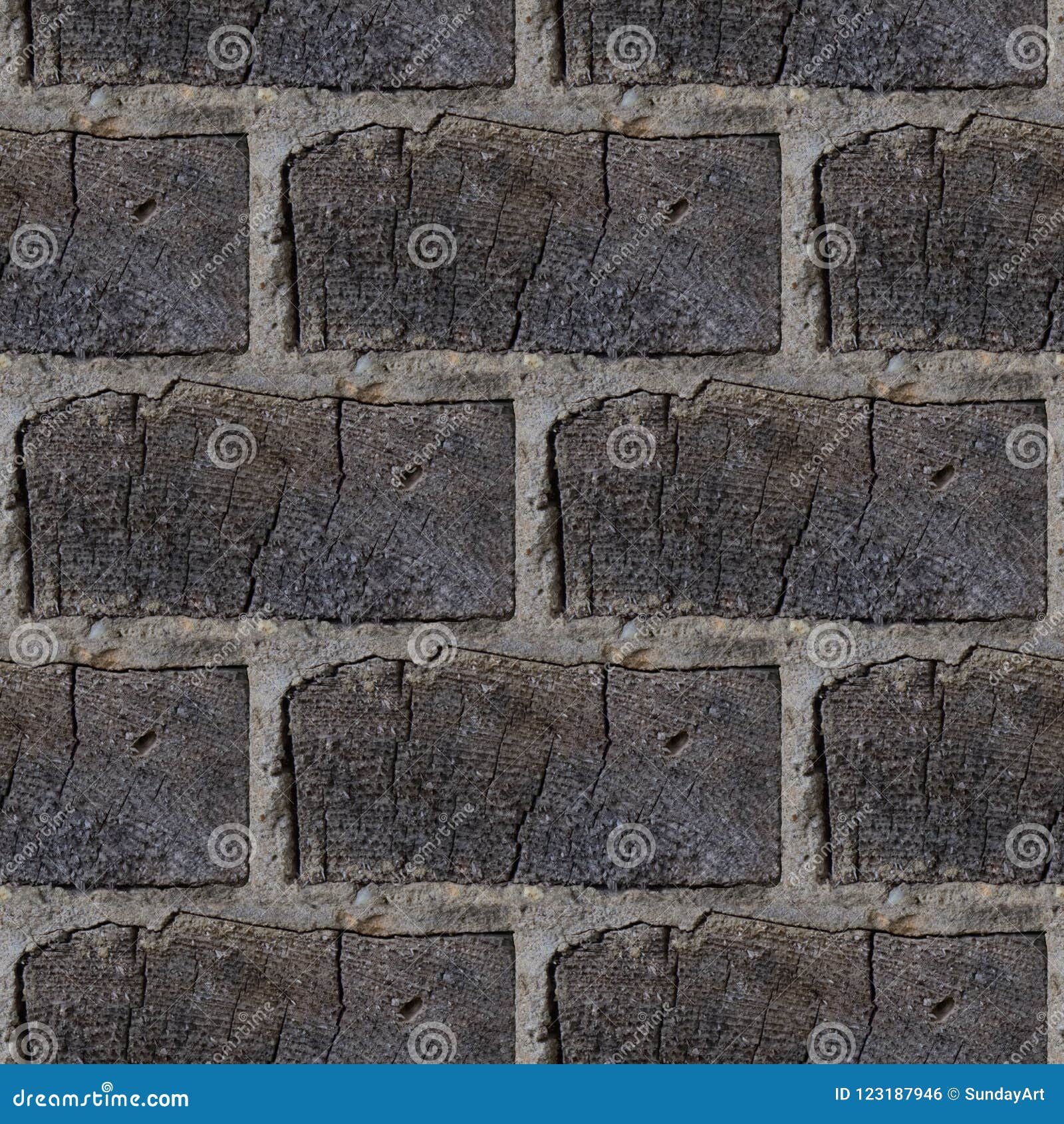 seamless pattern of wooden bricks wall