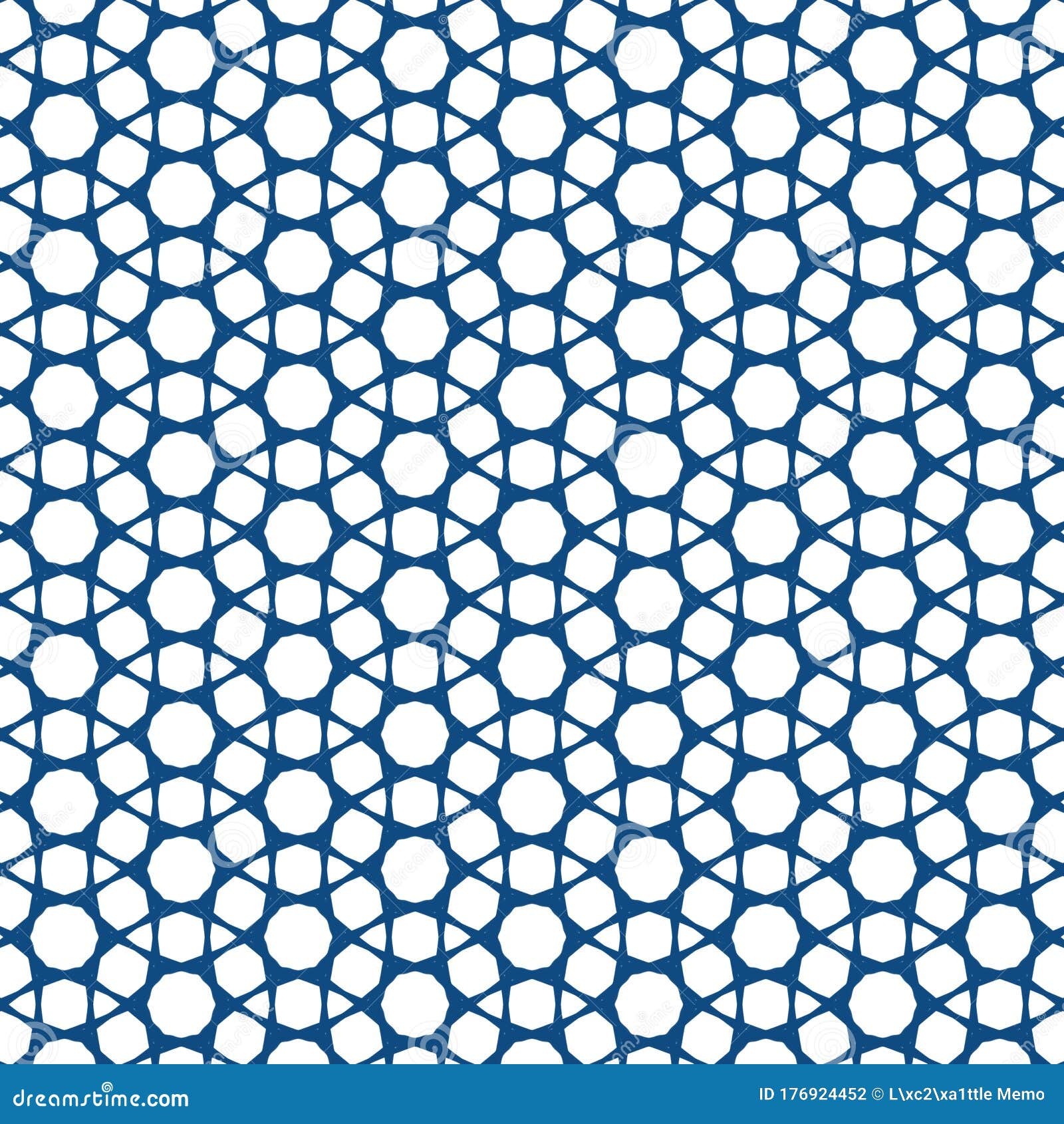 Seamless Pattern Geometric Blue Flower in Modern Style. Repeating