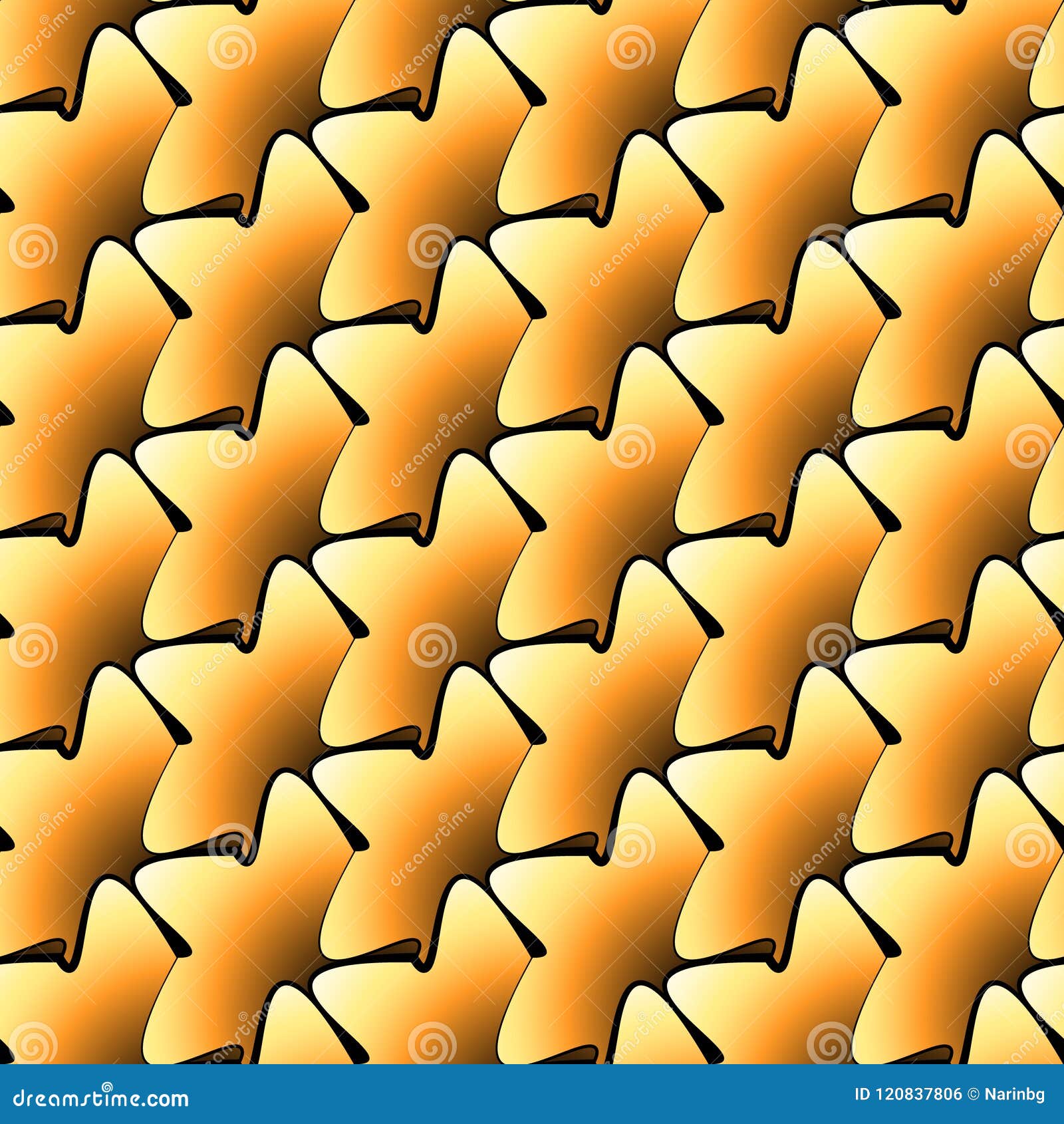 Seamless Pattern with Gold Leaf Abstract Stock Vector Illustration of