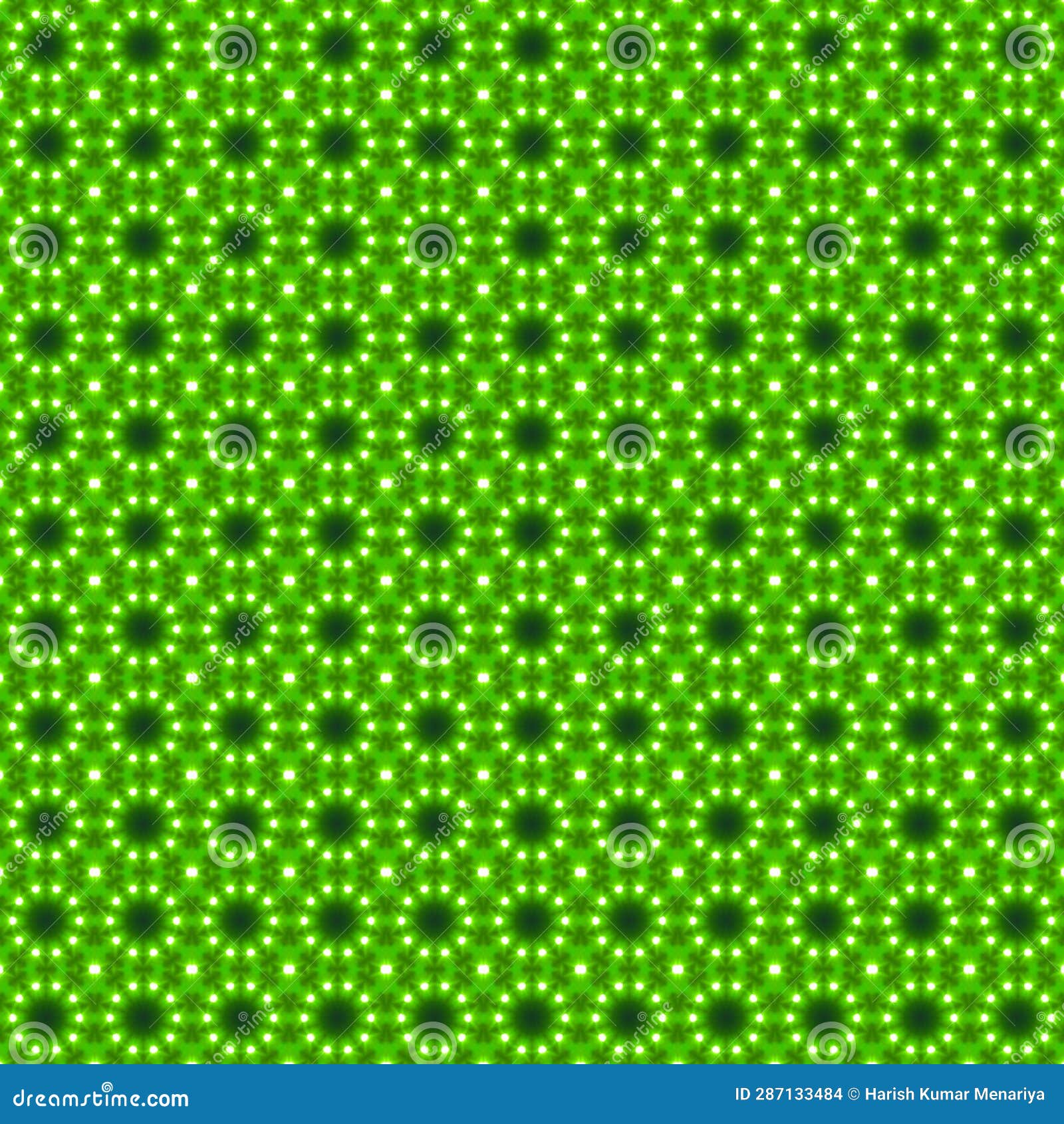 Seamless Pattern with Green Lights on a Green Background. Vector