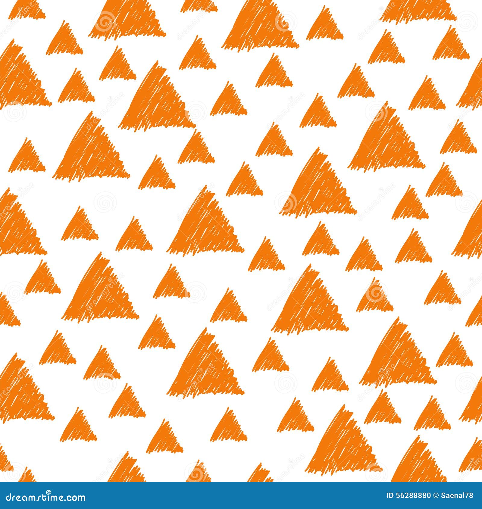 Seamless Pattern with Hand Drawn Orange Triangles. Seamless Pattern Can ...