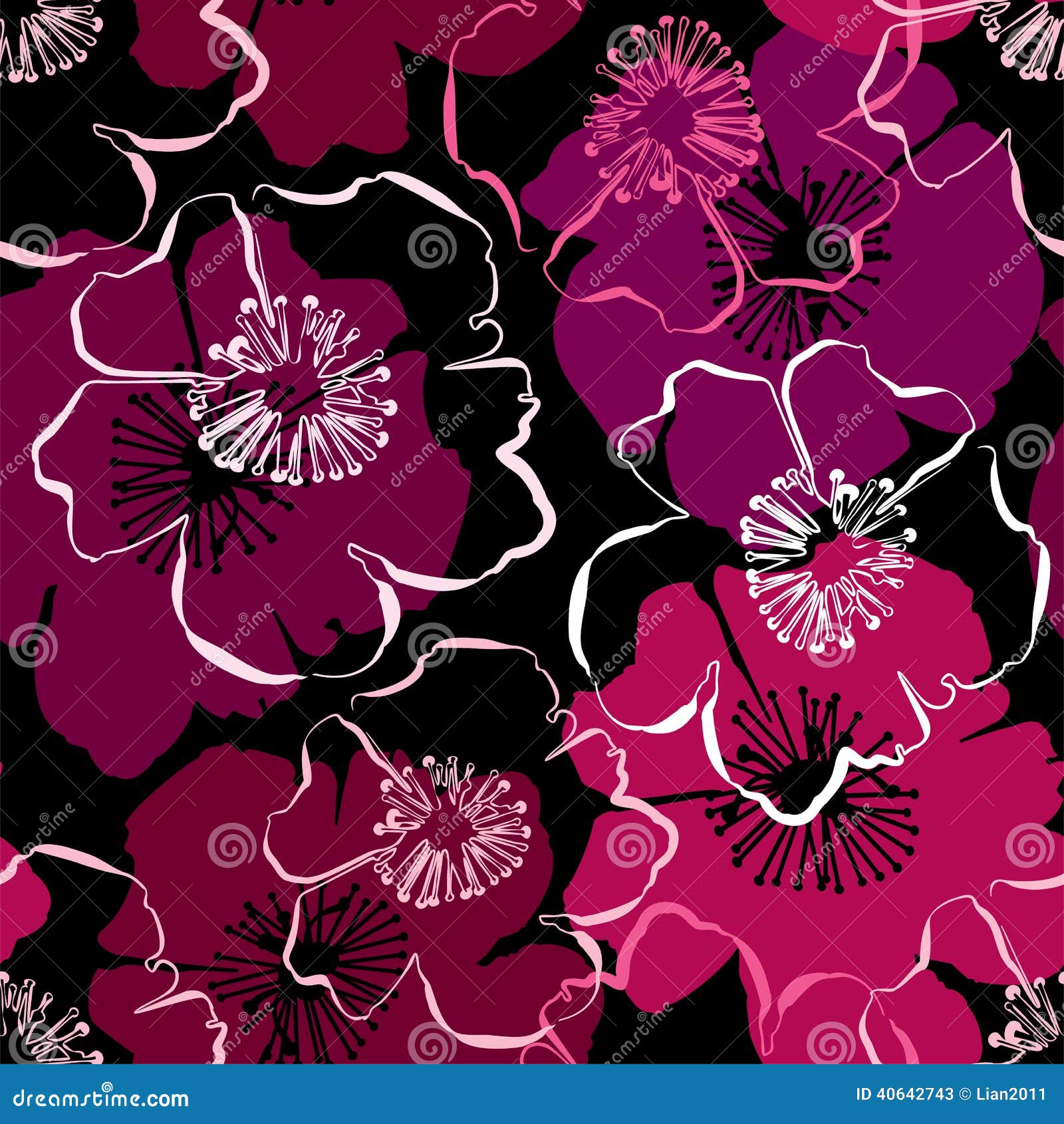 seamless pattern with hand drawn outlines frangipani