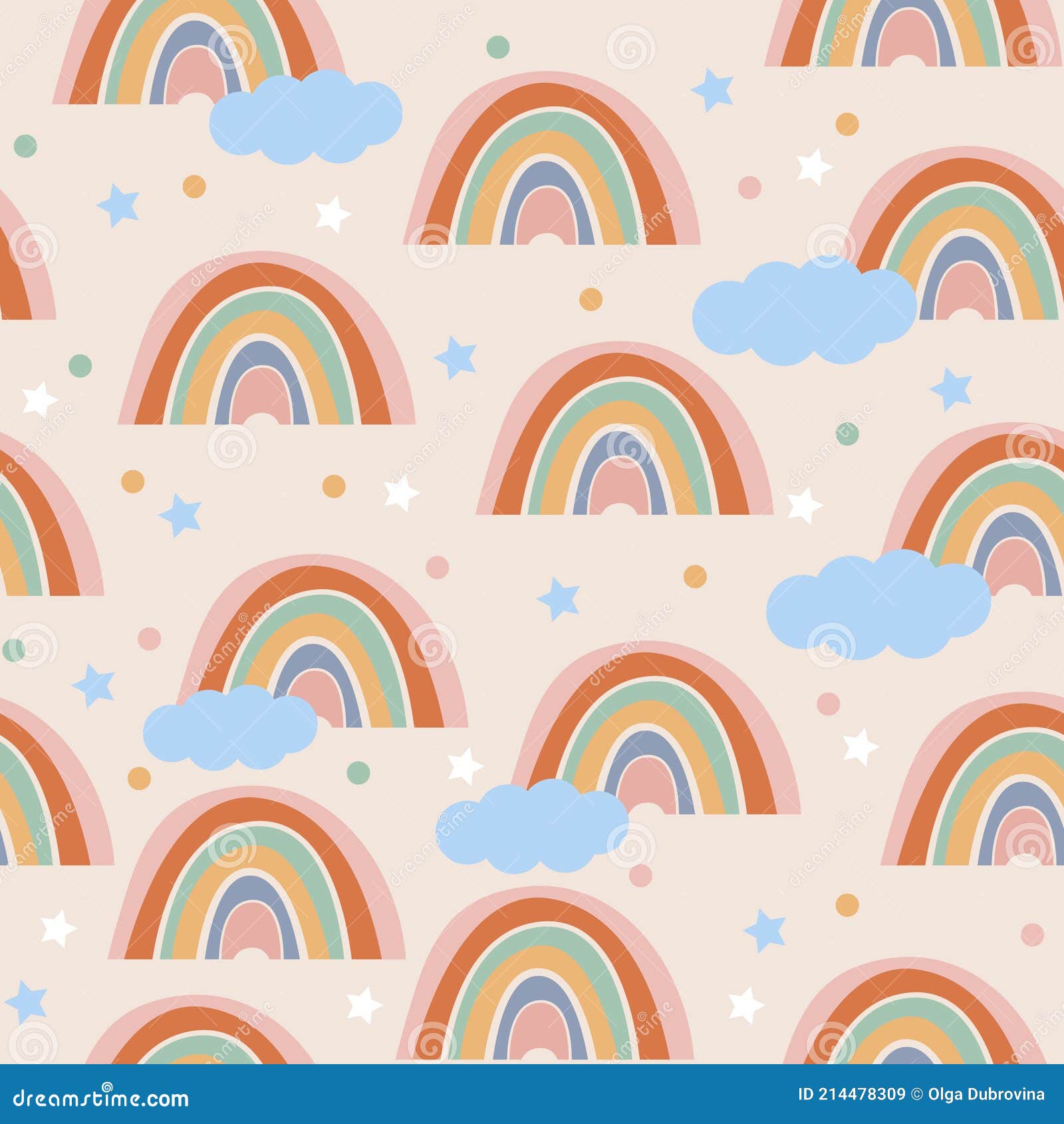 Minimalist Rainbow Seamless Repeat Pattern for Commercial Use