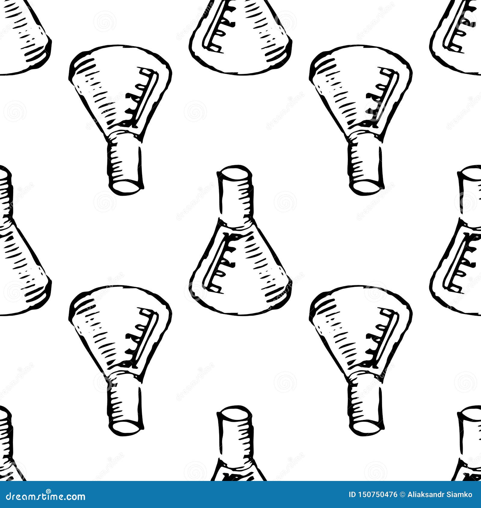 Download Seamless Pattern Handdrawn Flask Chemical Reaction Doodle ...