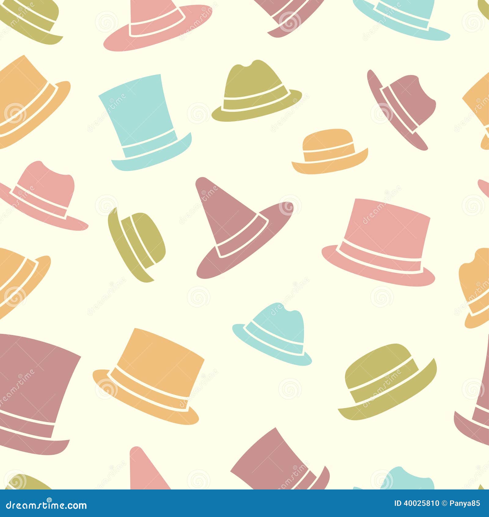 Seamless pattern of hats stock vector. Illustration of design - 40025810