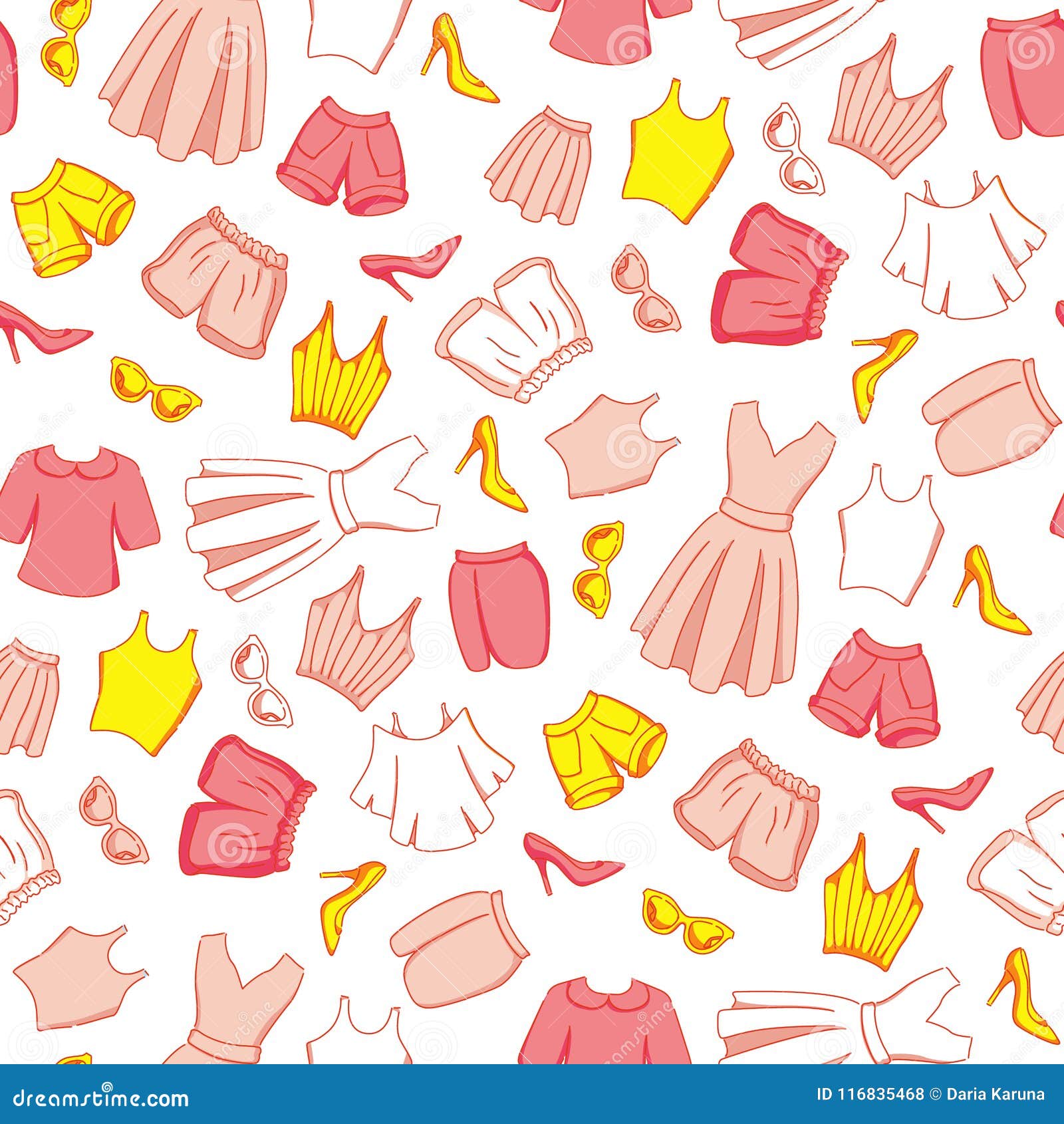 Seamless Pattern with Images of Different Types of Clothing. a Pattern ...