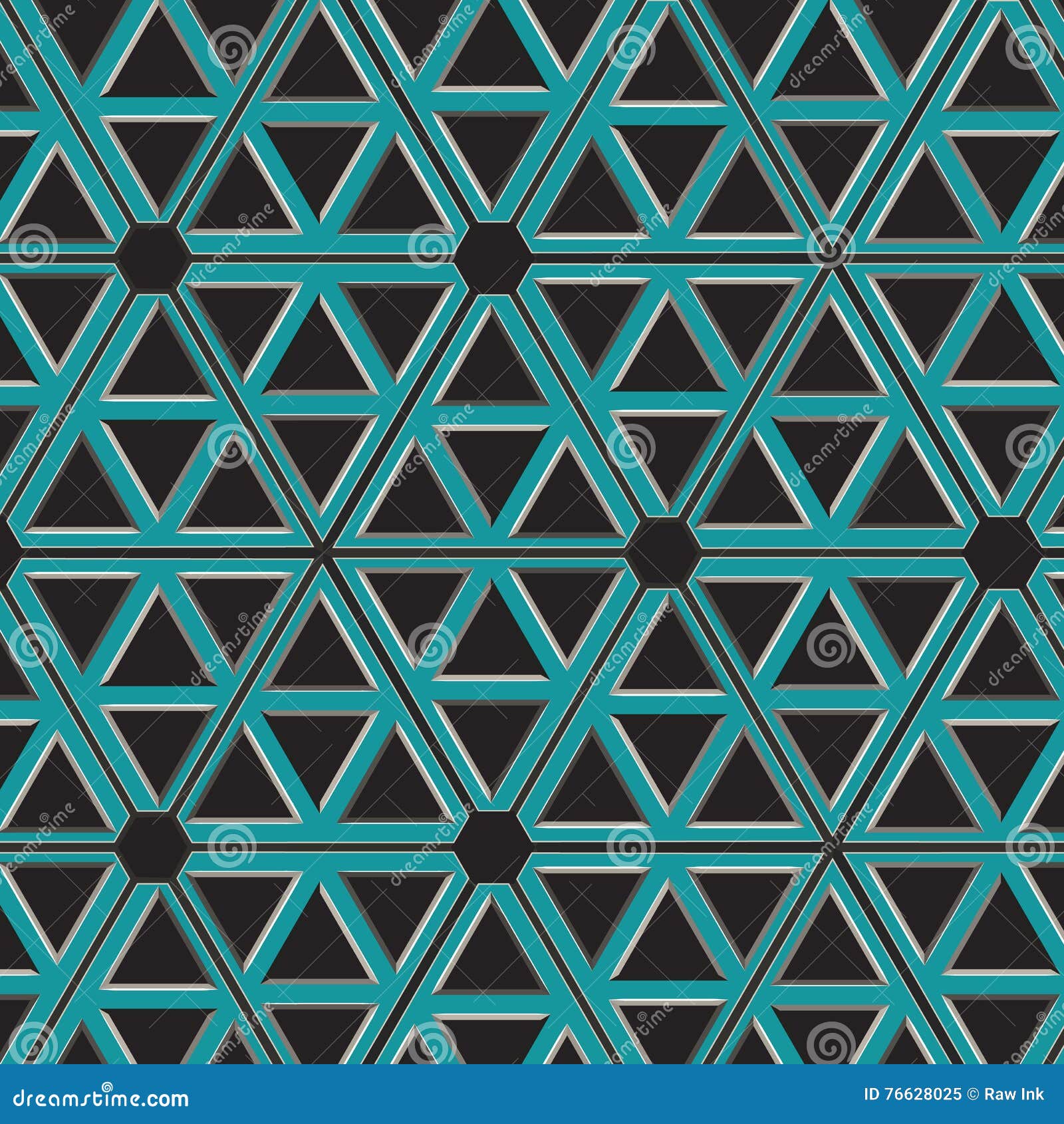 Seamless Pattern Industrial Blue Grid Metallic Stock Vector