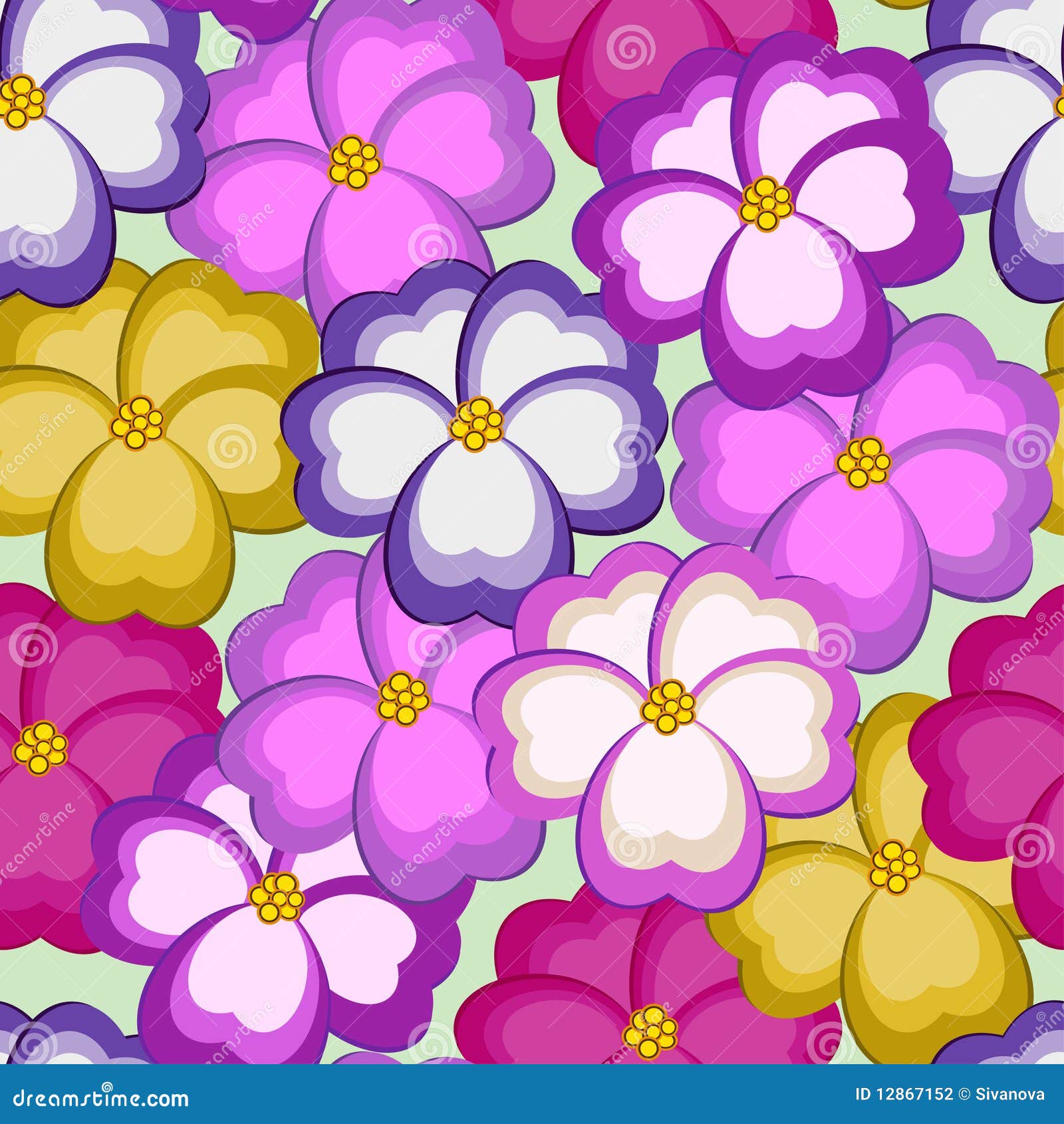 Seamless Pattern with Kissme Flowers Stock Vector Illustration of