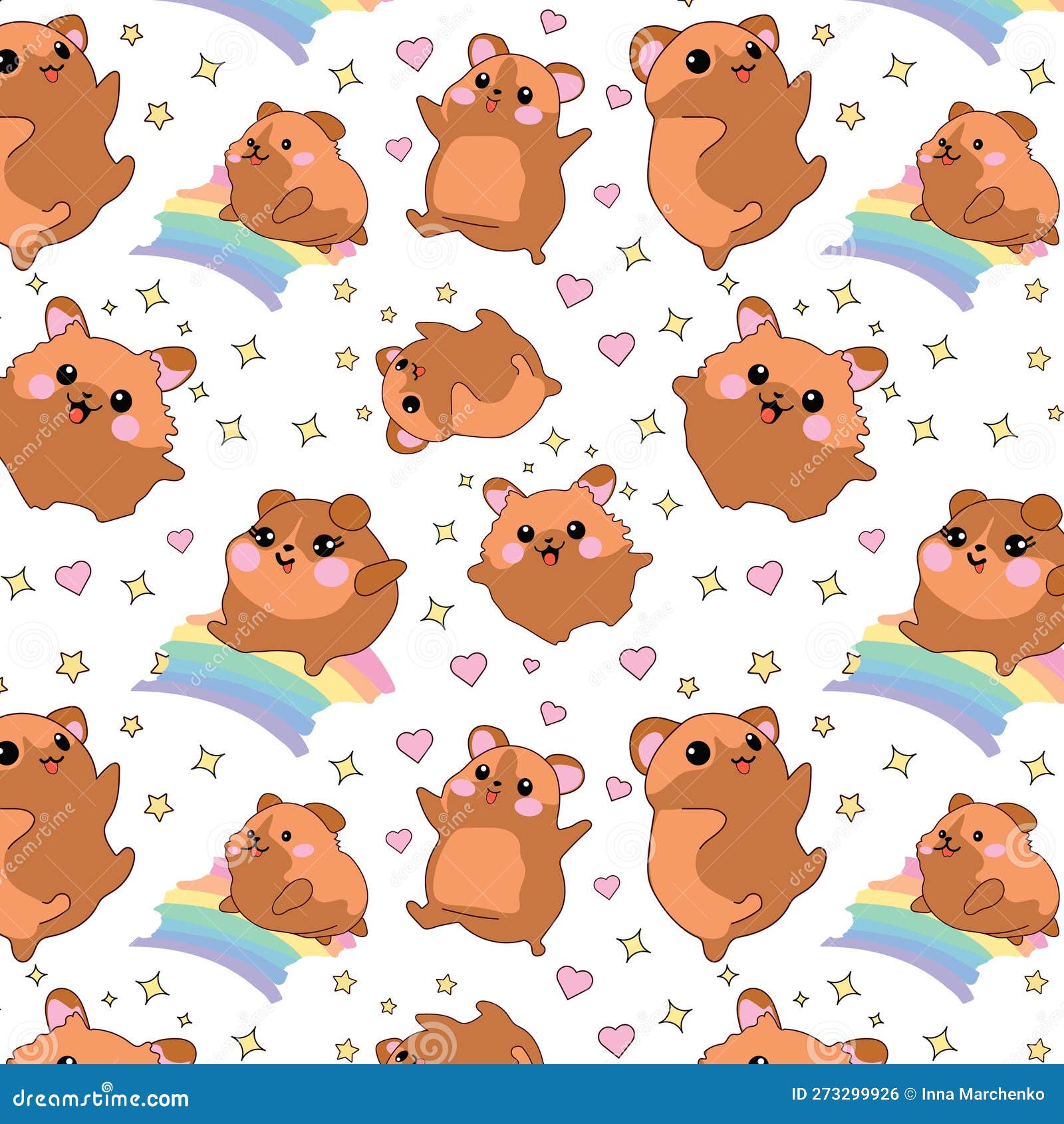 Cute hamster kawaii chibi drawing style Royalty Free Vector