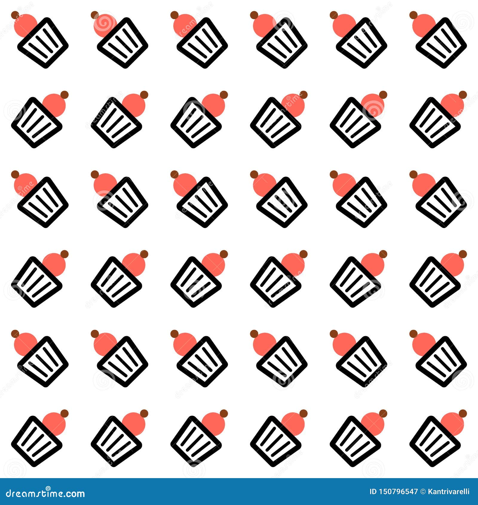 seamless pattern with linear icons maffin and color. simple background