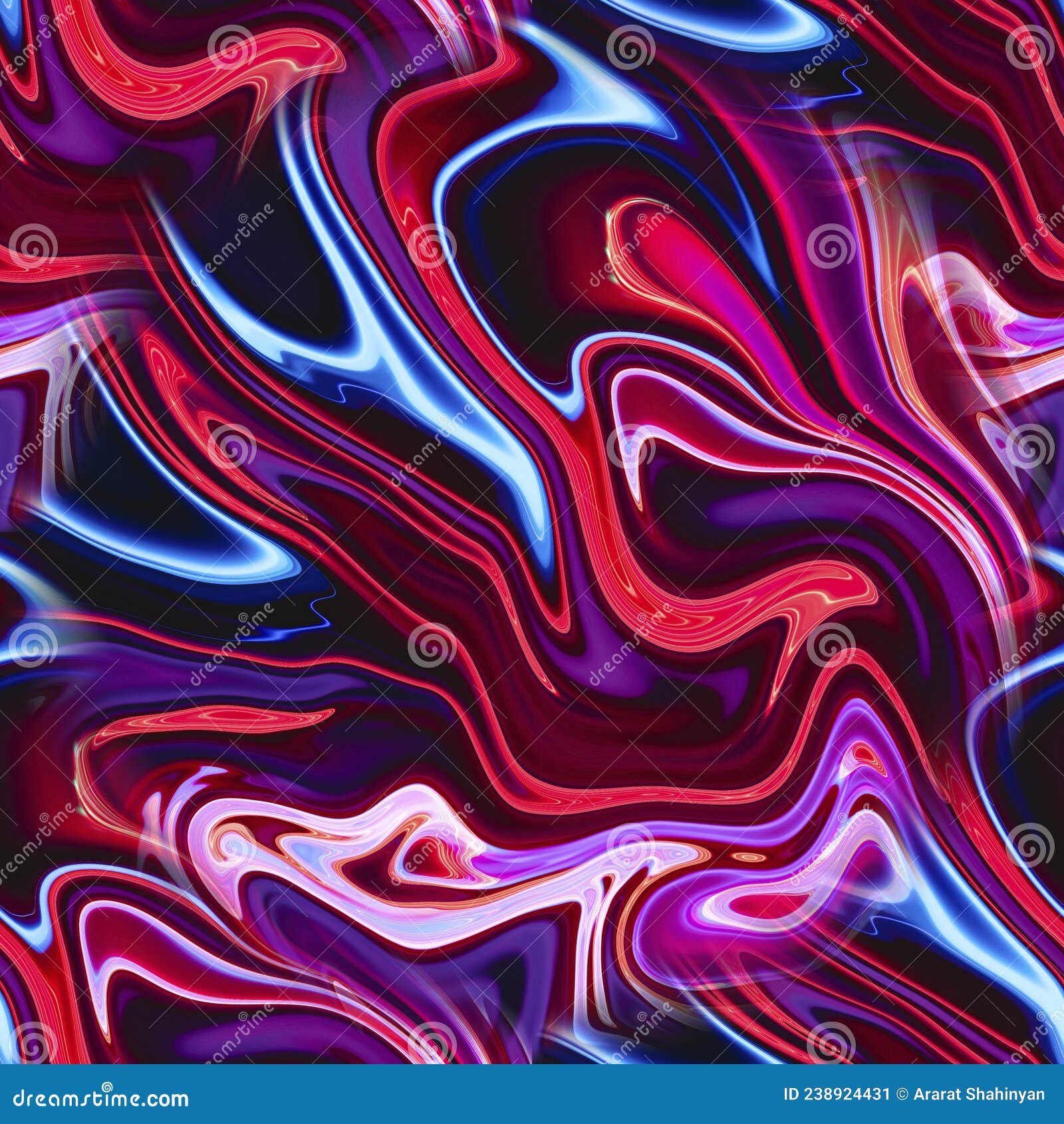 Seamless Pattern with Liquid and Fluid Abstract Neon Marble Texture. Neon Marble Background