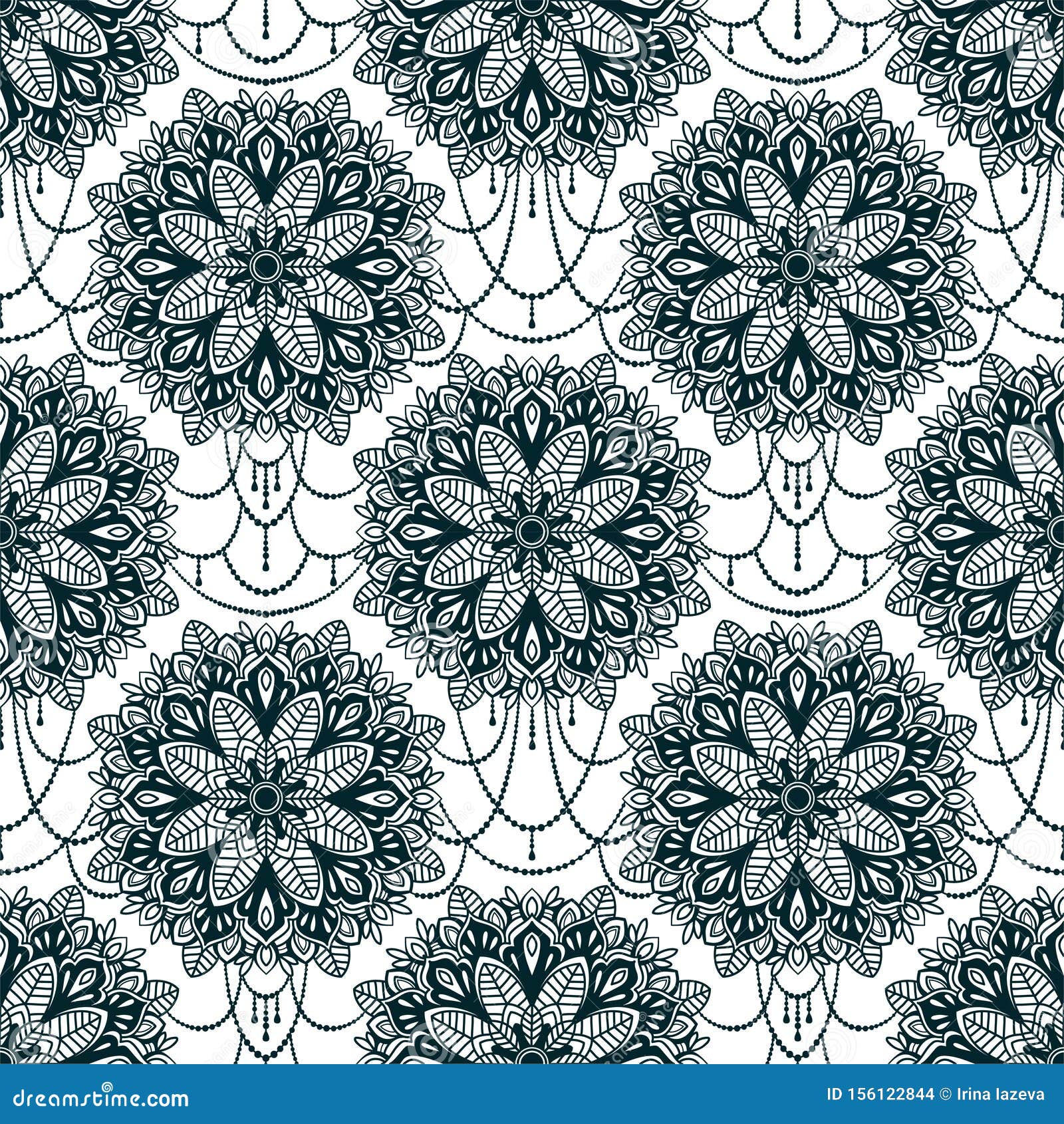 Seamless Pattern With Madala Ornament Stock Vector Illustration Of 