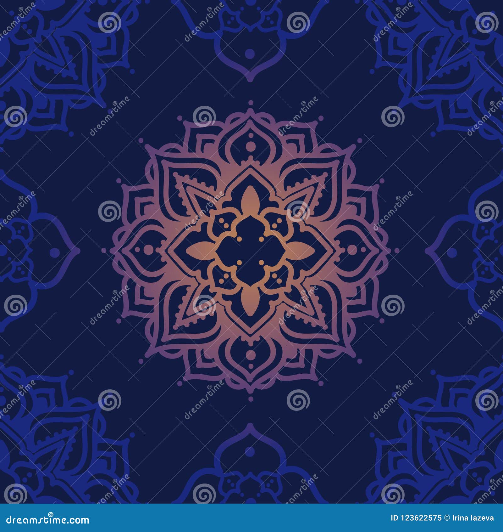 Seamless Pattern With Madala Ornament Stock Vector Illustration Of Ornate Lace 123622575 