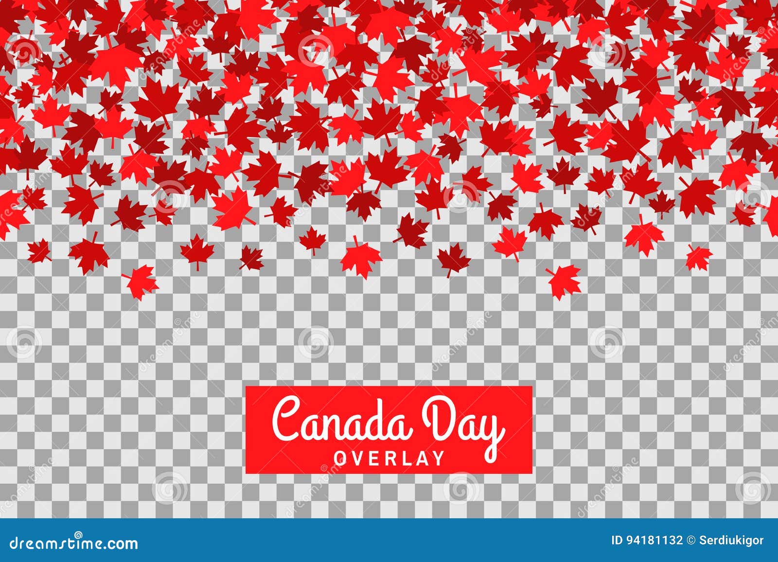 seamless pattern with maple leafs for 1st of july celebration on transparent background. canada day.