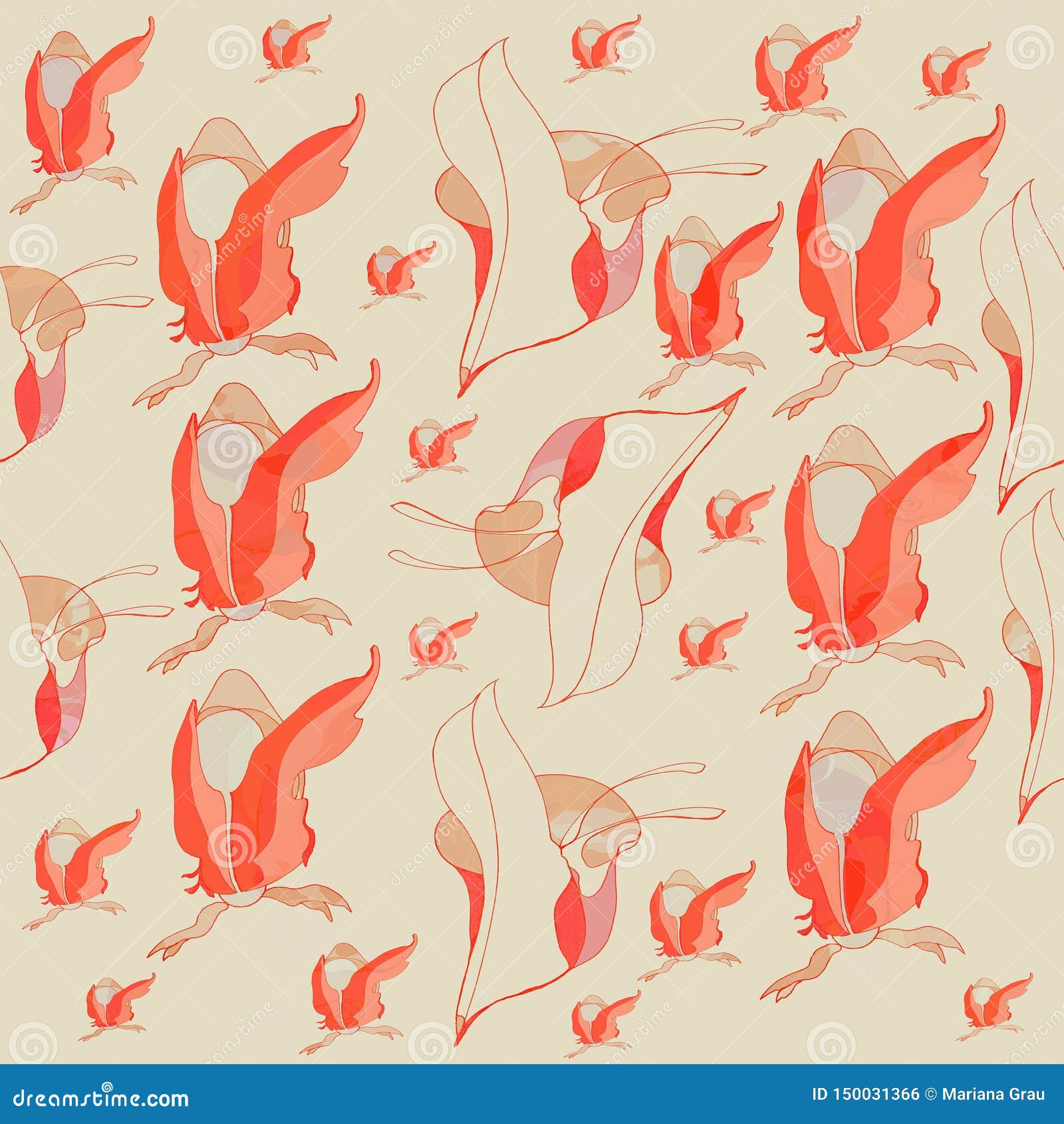 seamless pattern.vintage .modern flower pattern. plain beige background