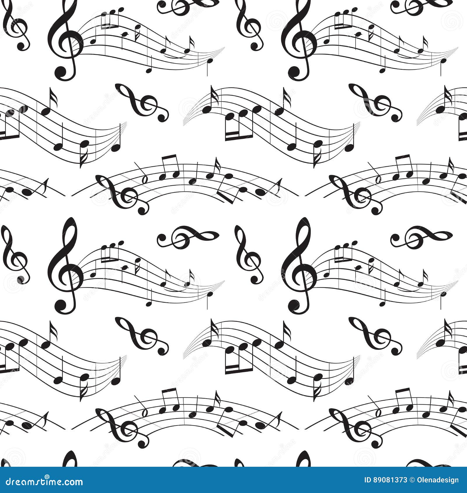 Seamless Pattern with Music Notes - Vector Background Stock Vector ...