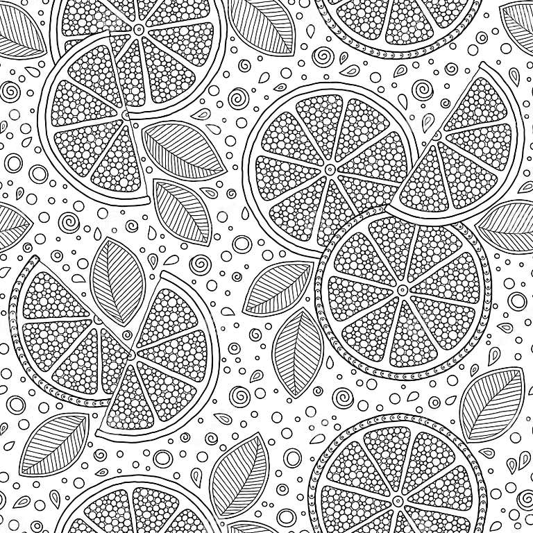 Seamless Pattern With Orange Fruits On A White Background Stock Vector