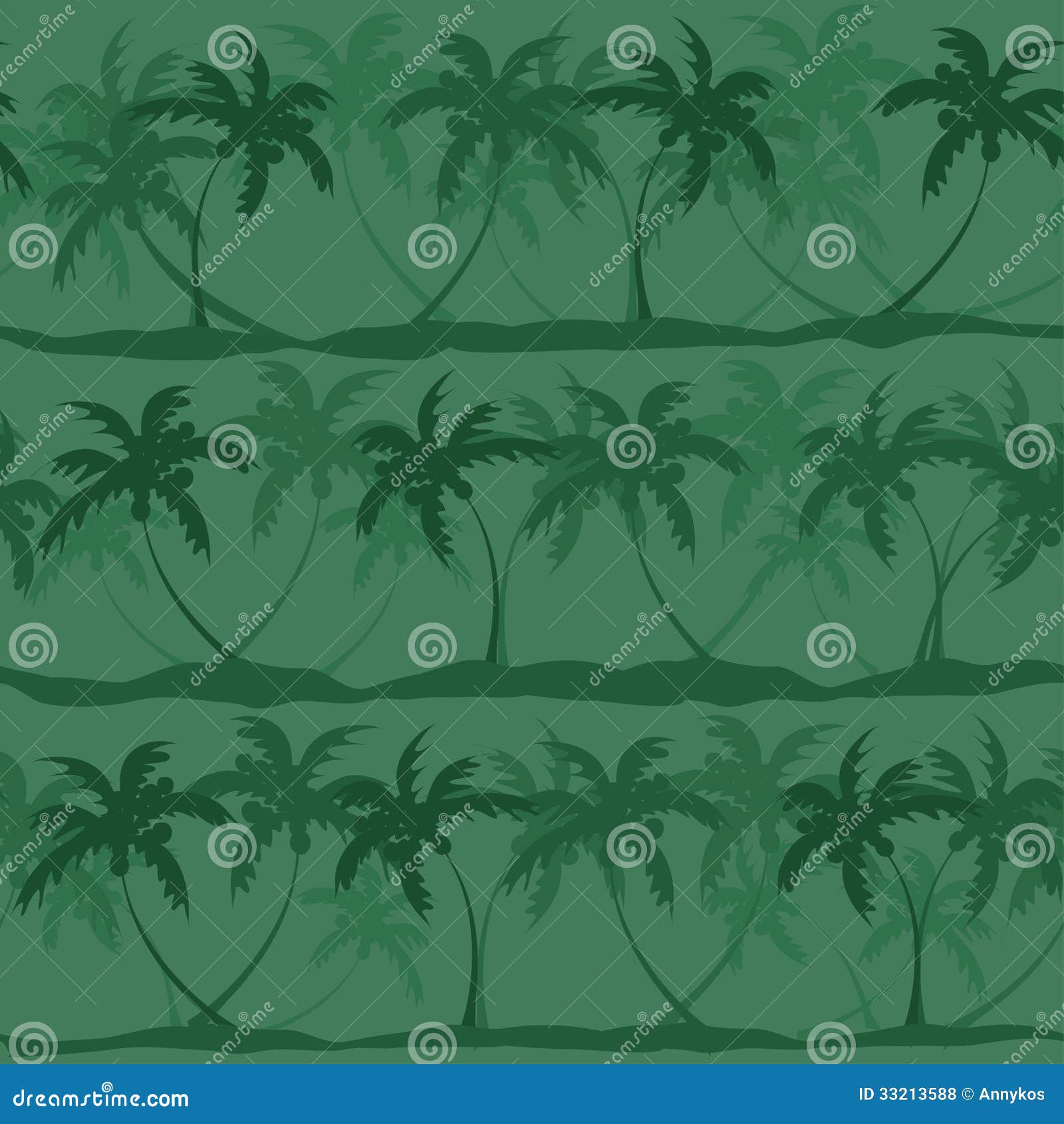 Seamless Pattern of Palm Trees Stock Vector - Illustration of island ...