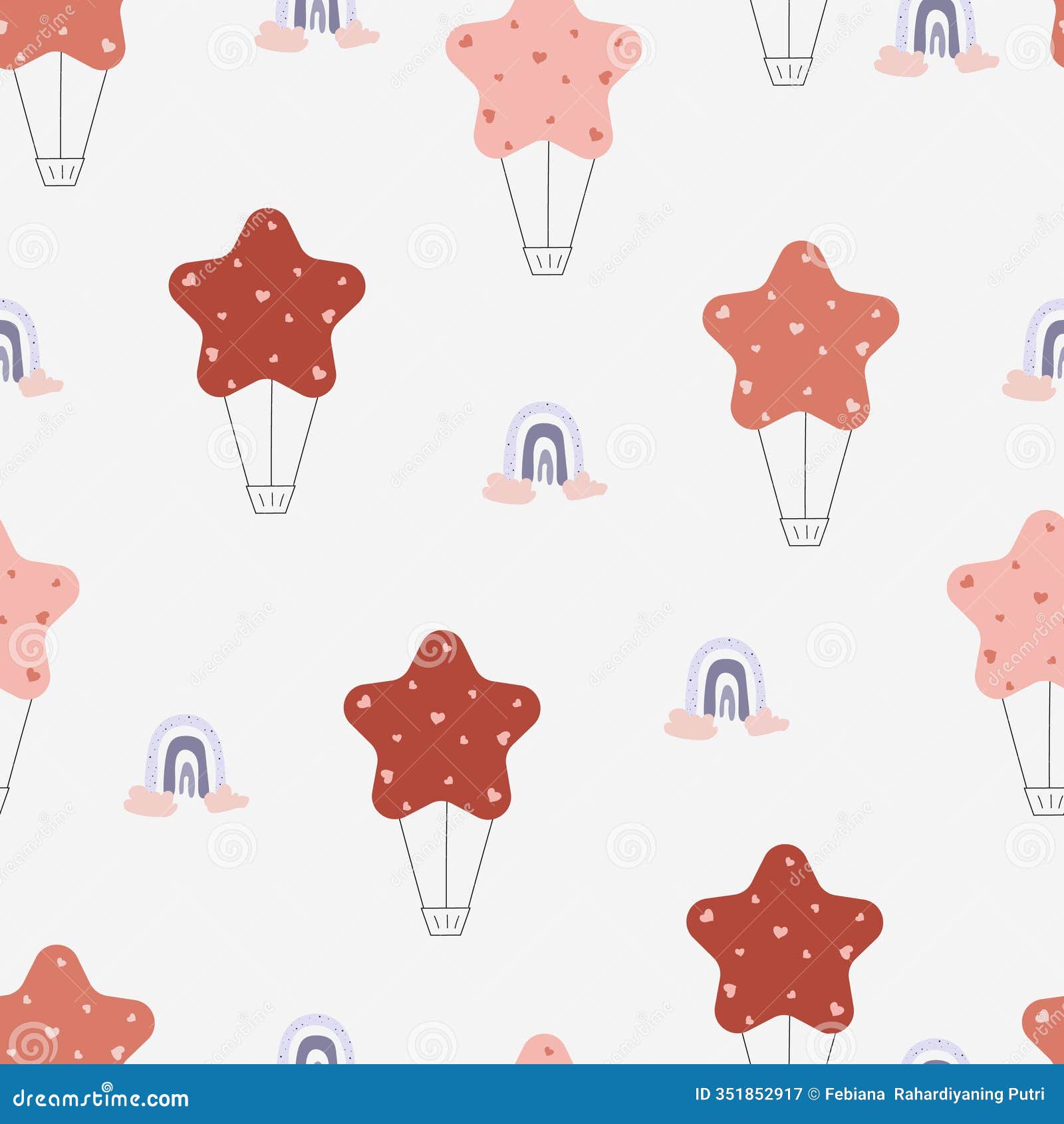 seamless pattern with pastel floating balloons background