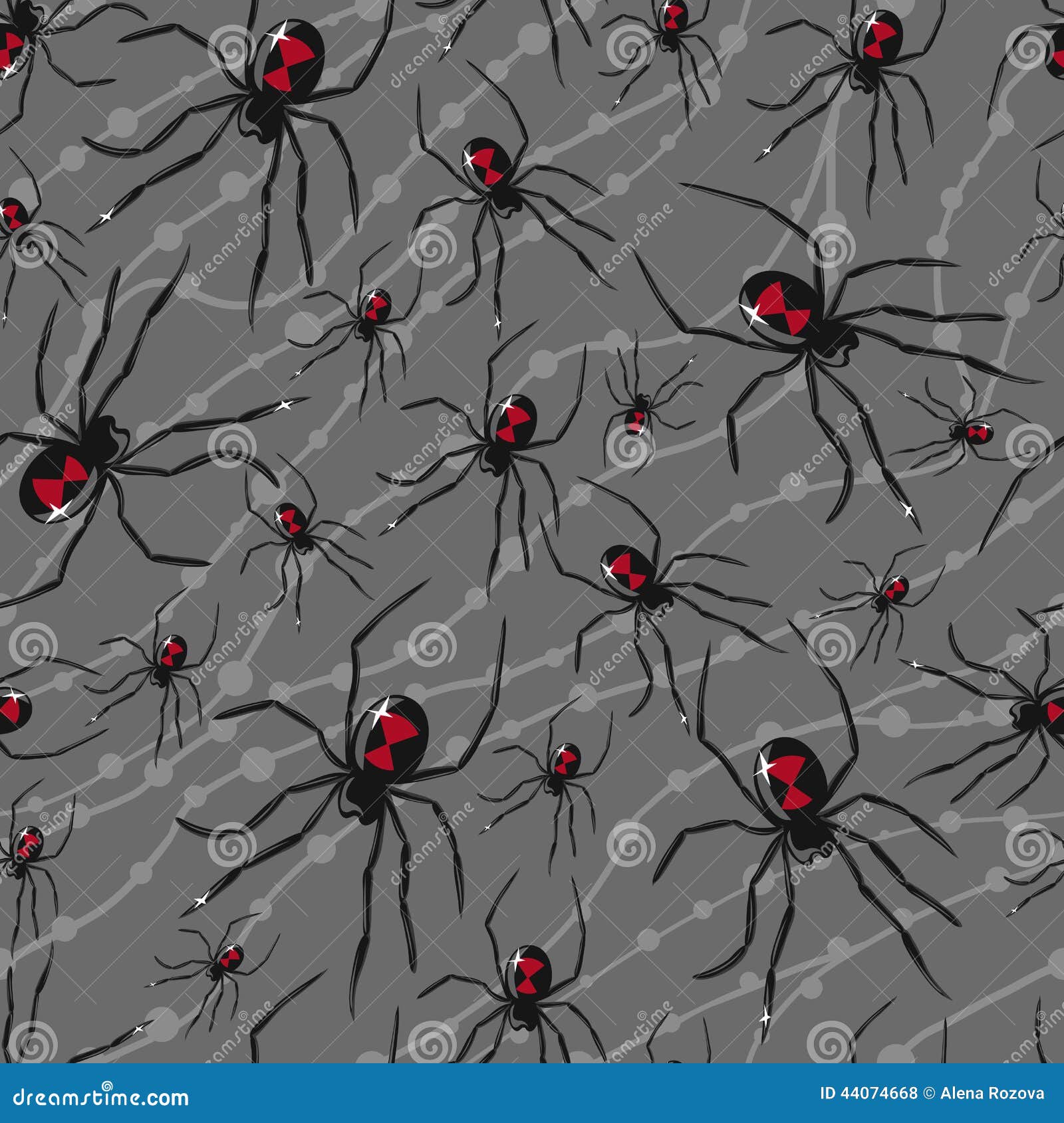 Seamless Pattern with Poisonous Spiders Stock Vector Illustration of trap, dark 44074668