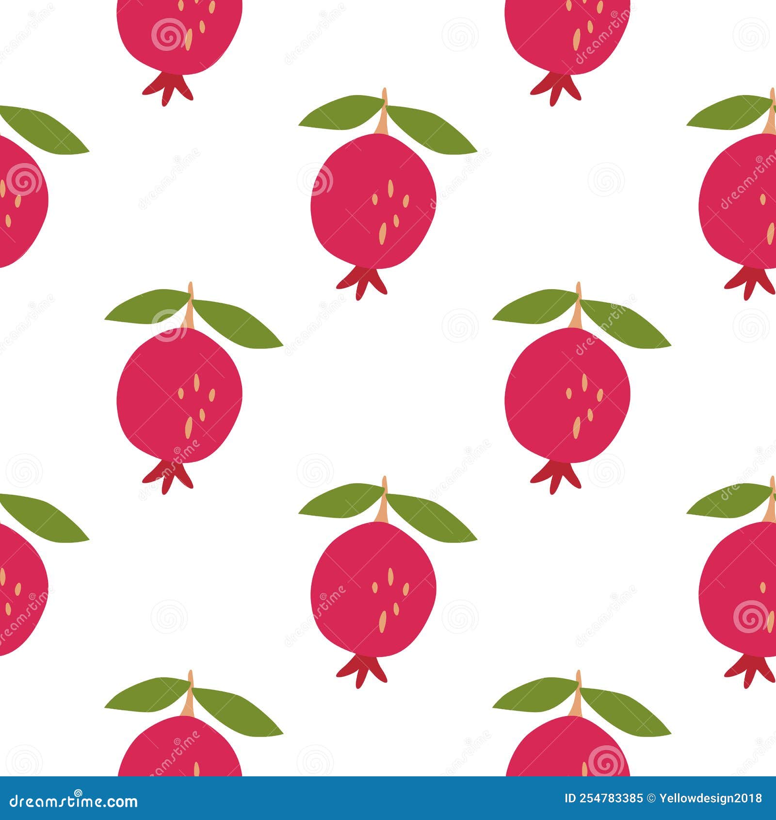 Seamless Pattern with Pomegranate Fruit. Botanical Fruits Wallpaper