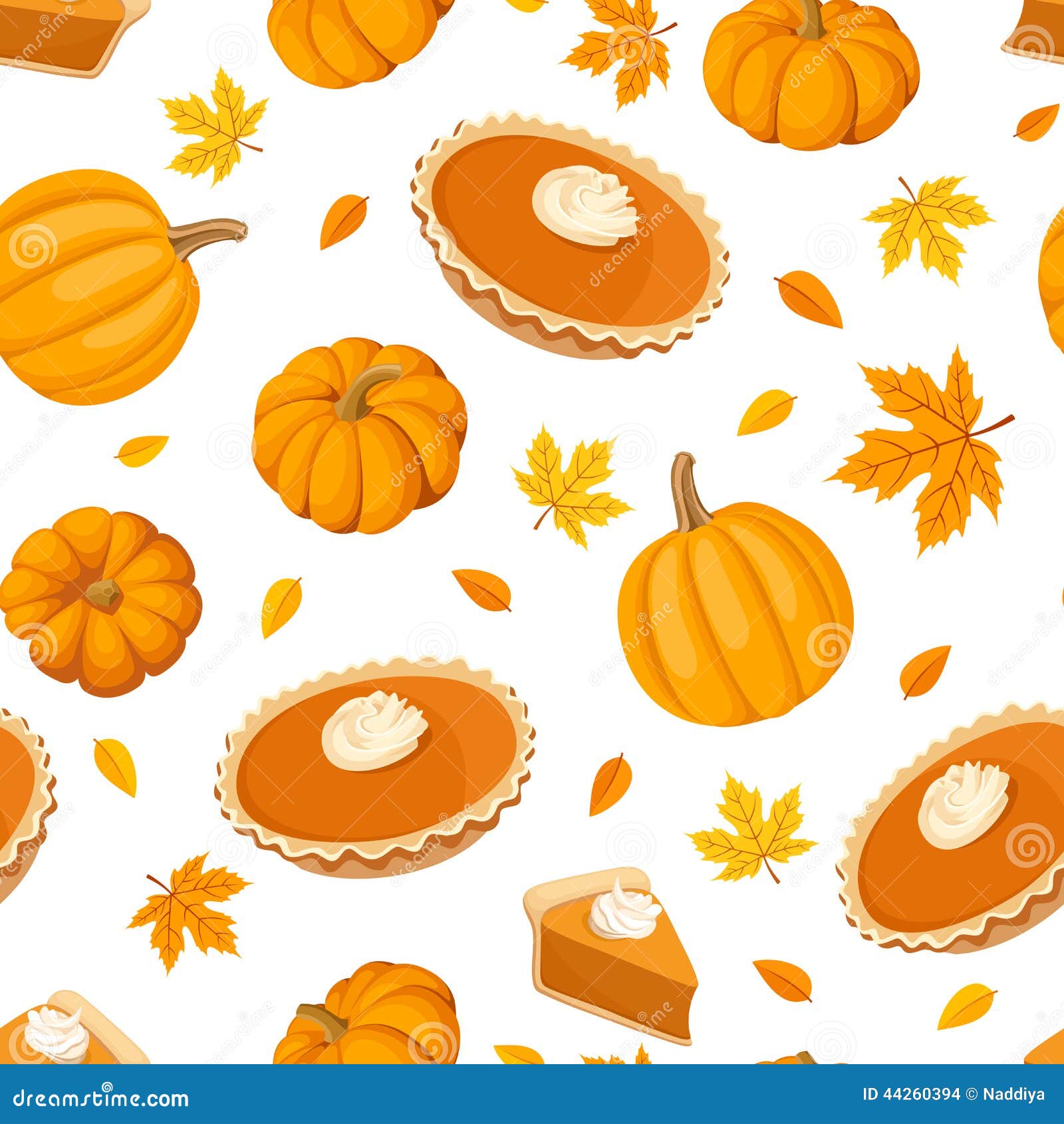 seamless pattern with pumpkin pies and pumpkins.  .
