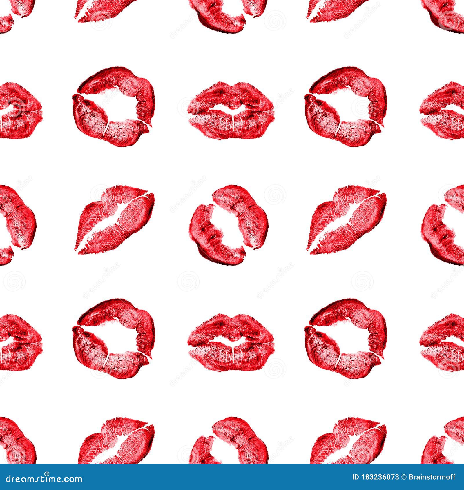 Seamless Pattern of Red Lipstick Kiss Print on White Background Isolated,  Pink Lips Makeup Marks Repeating Ornament Stock Image - Image of mouth, lips:  183236073