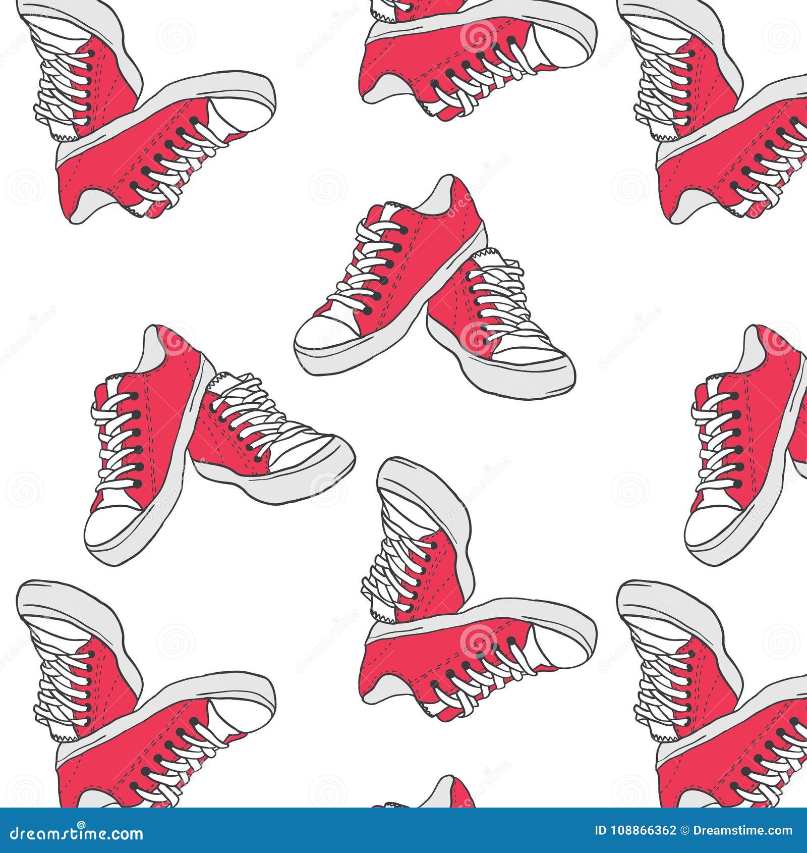 red converse drawing