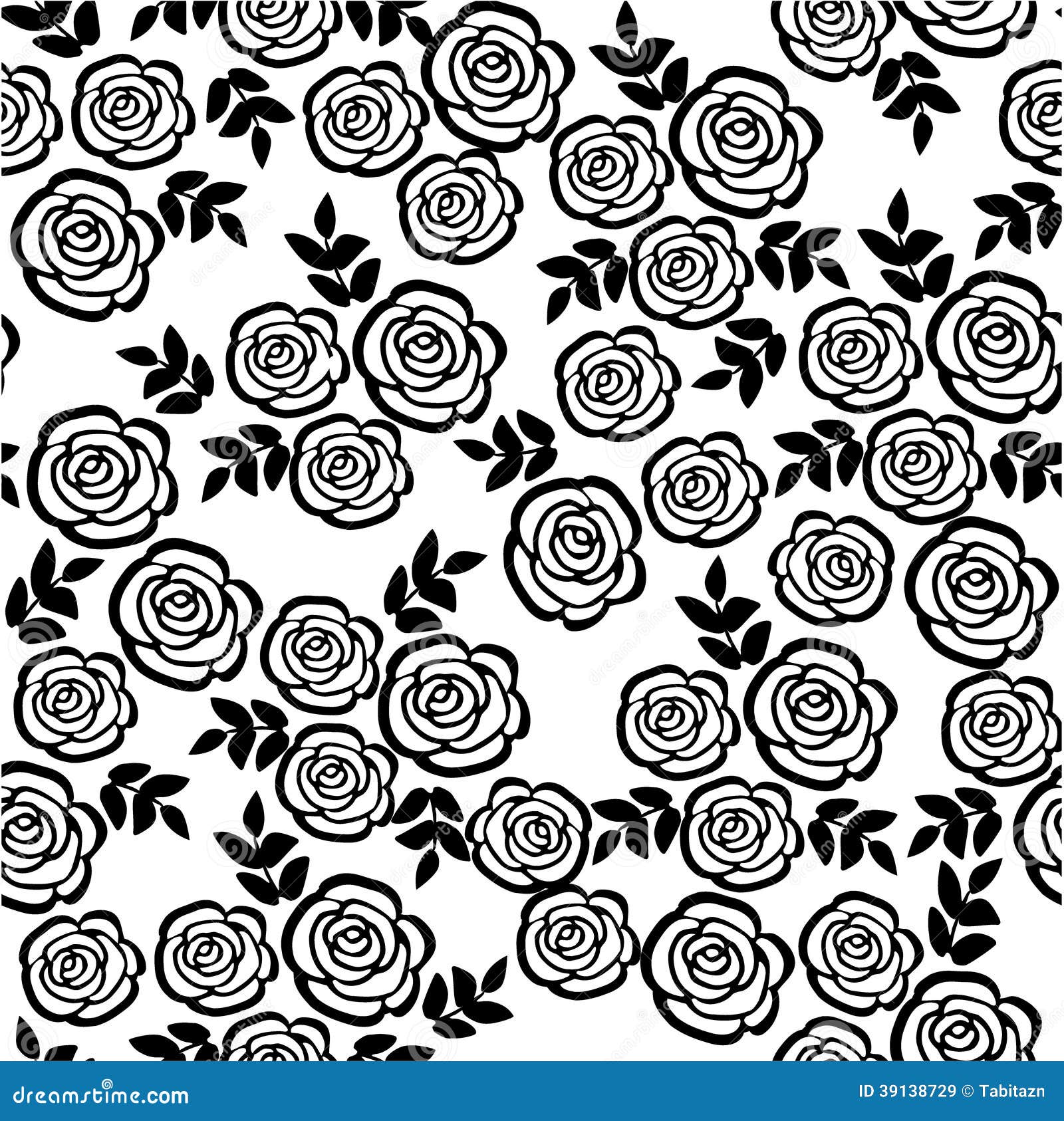 Good Looking cute patterns black and white Seamless Pattern With Roses Floral Background Stock Vector Illustration Of Beauty Element 39138729