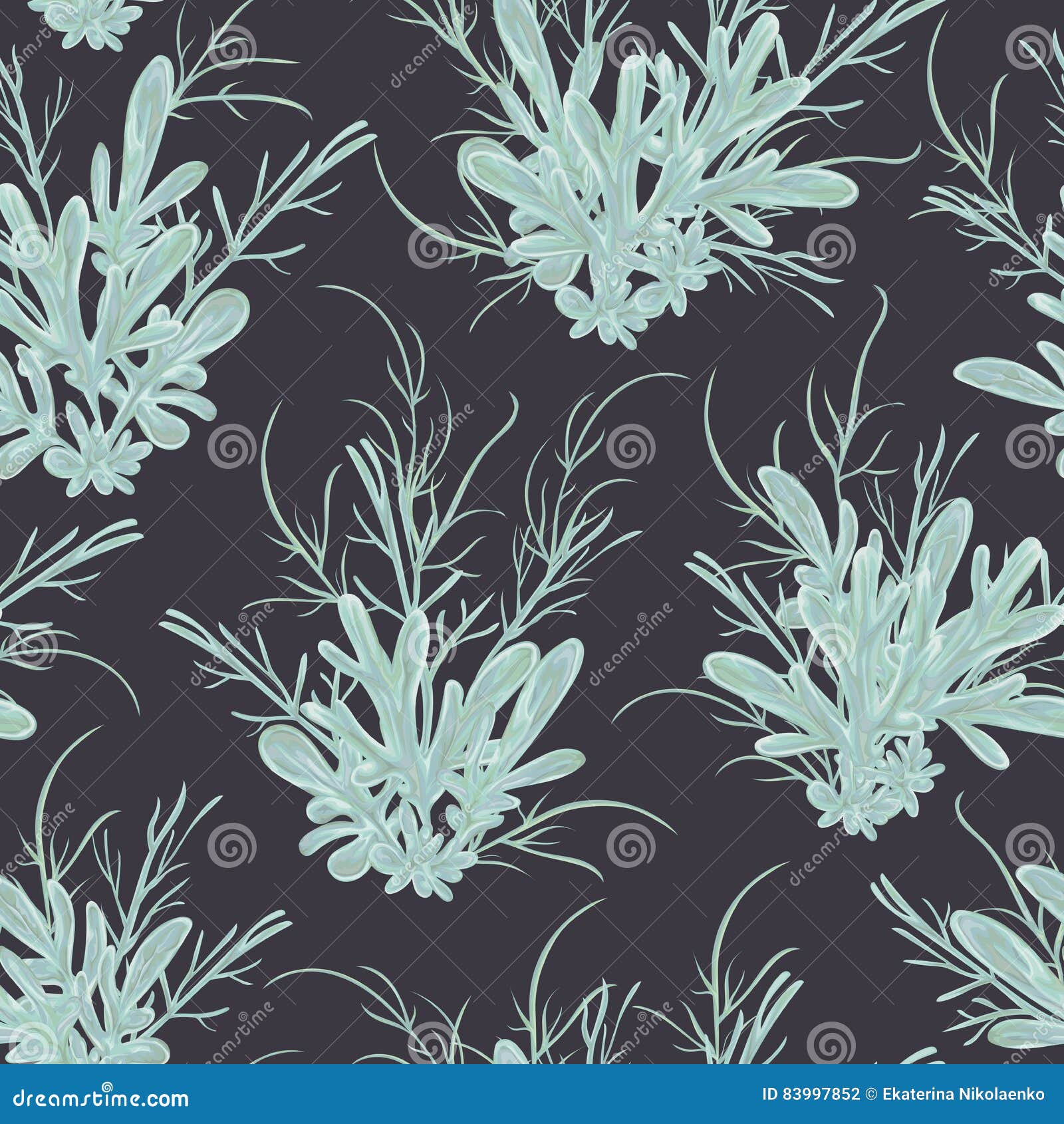 seamless pattern with sagebrush. rustic floral background.