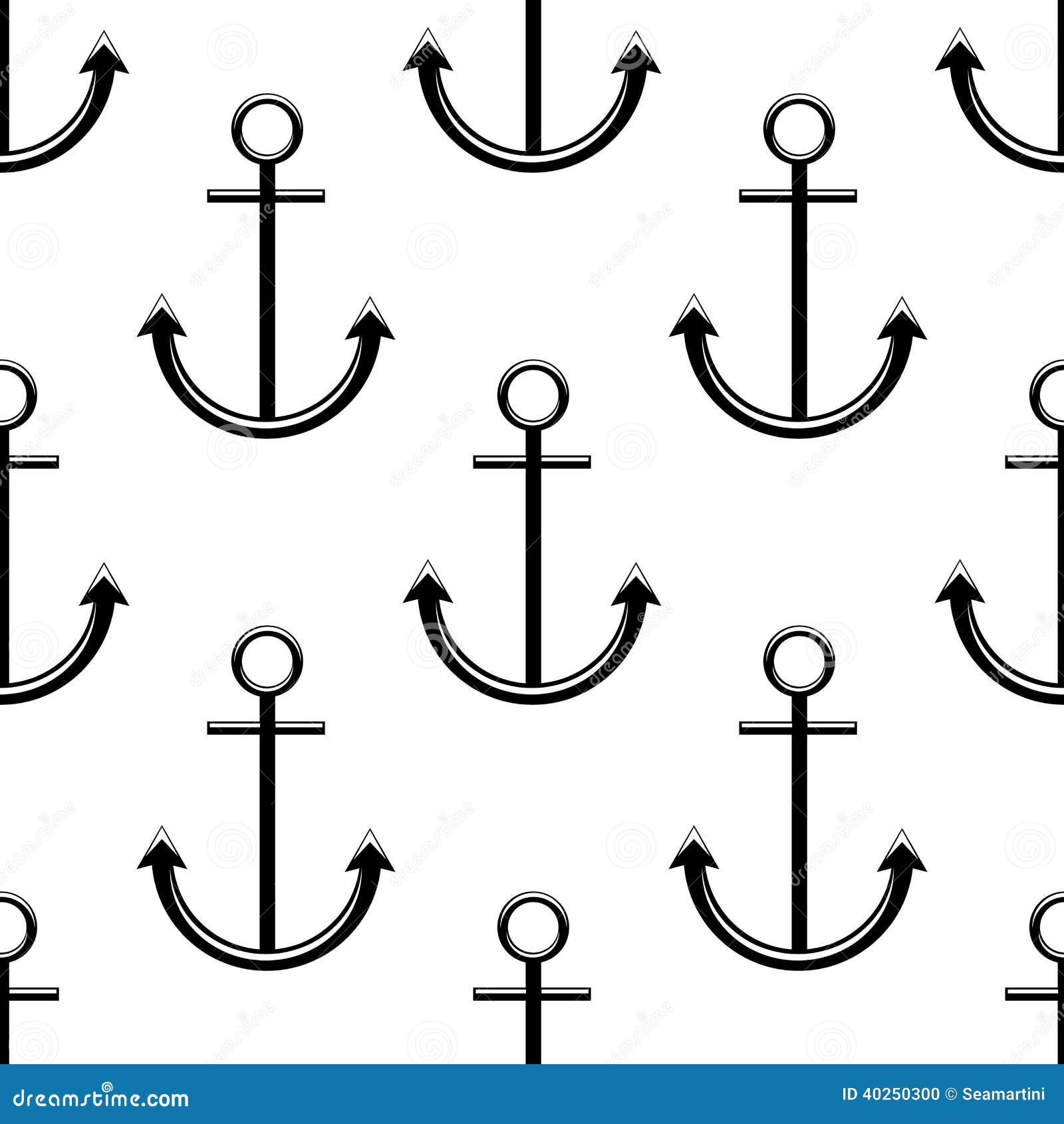 Seamless Pattern Of Ships Anchors Stock Vector Image 