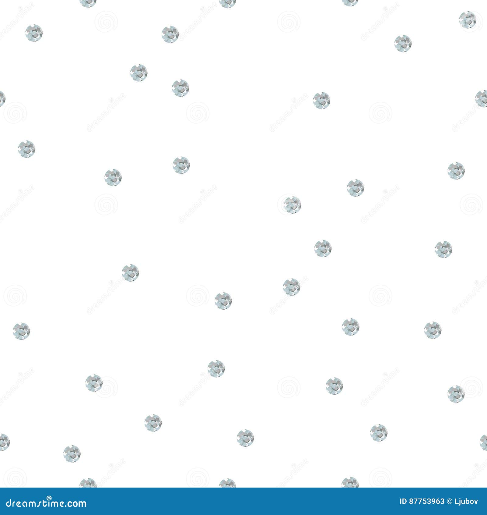 Seamless Pattern with Silver Dots on White Background. Vector Stock