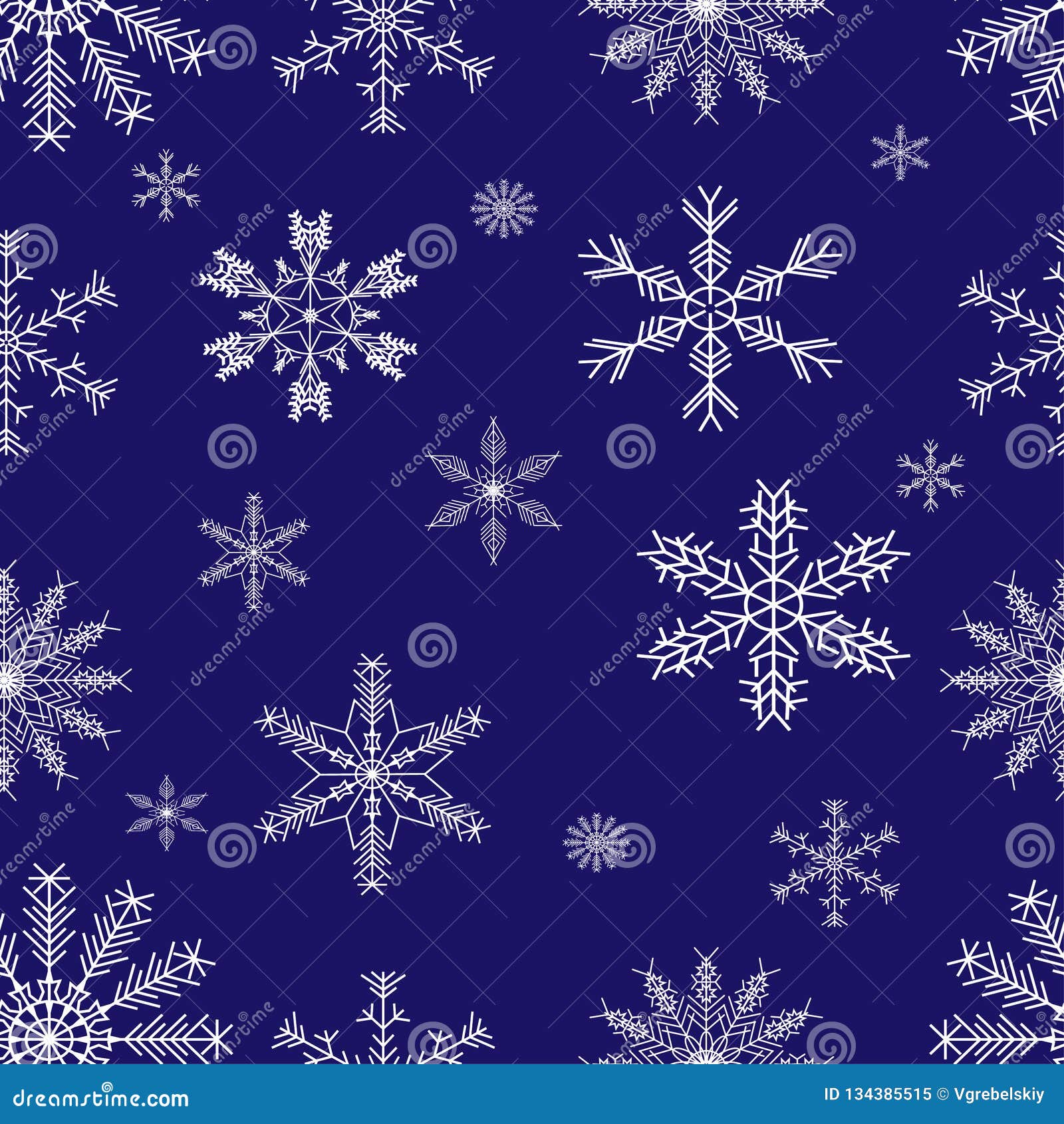 Seamless Pattern Snowflakes Stock Vector Illustration of frozen 