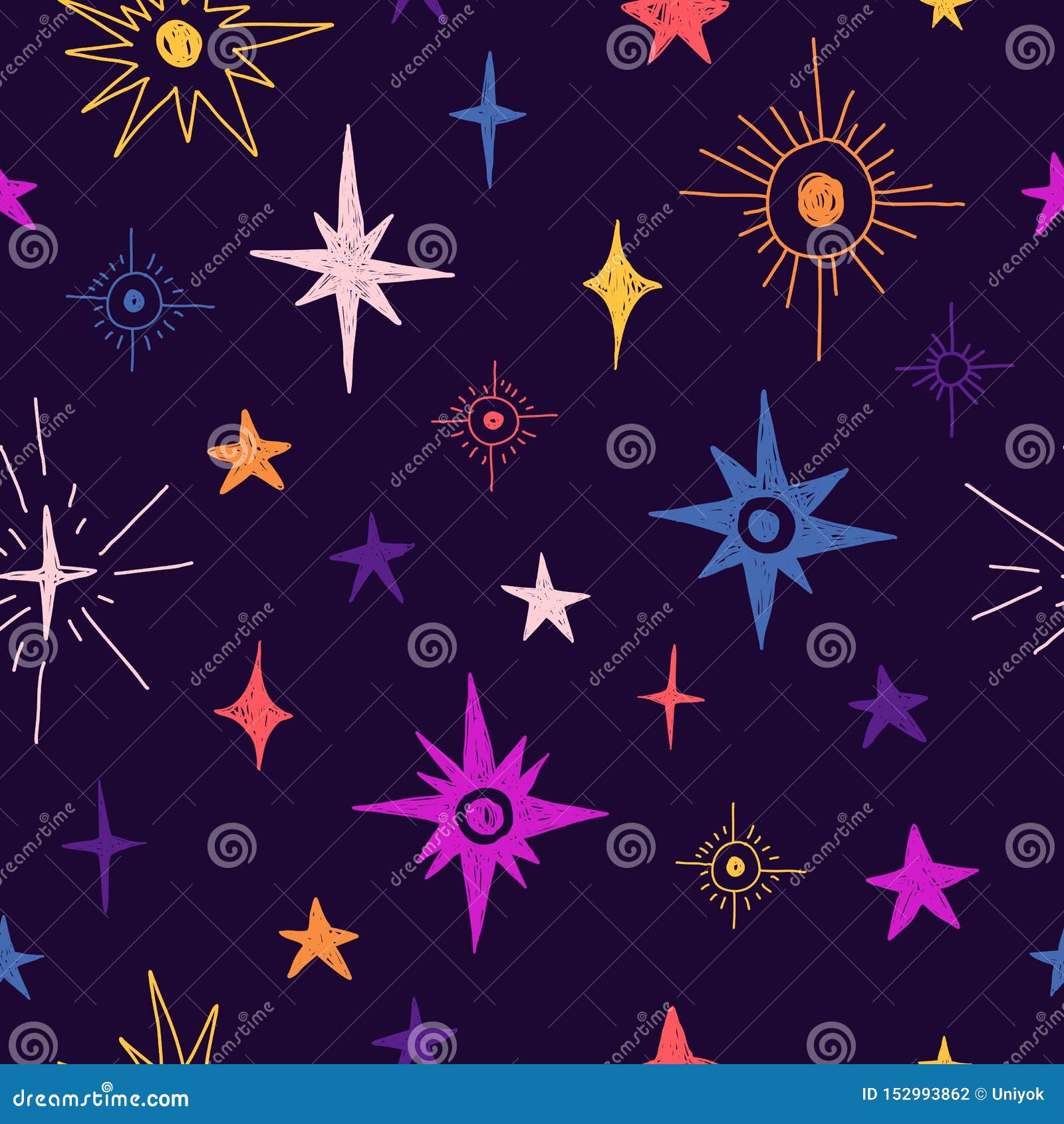 Seamless Pattern with Space Elements. Cartoon Style Wallpaper with Cosmic  Star Stock Vector - Illustration of doodle, kids: 152993862