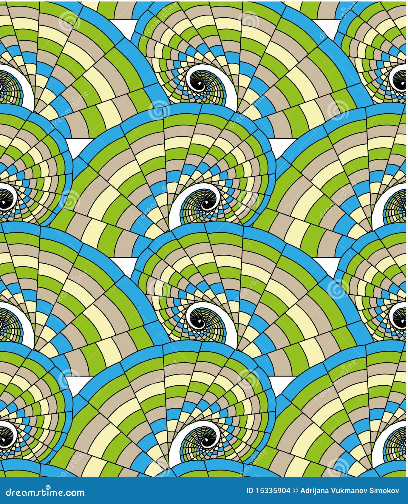 Retro Spirals And Circles Vector Illustration 10207800