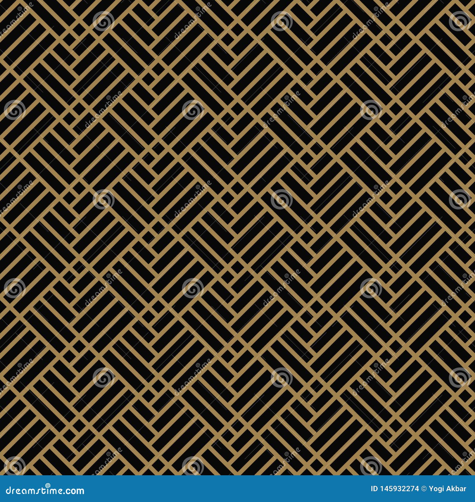 Seamless Pattern with Squares, Black Gold Diagonal Braided Striped ...