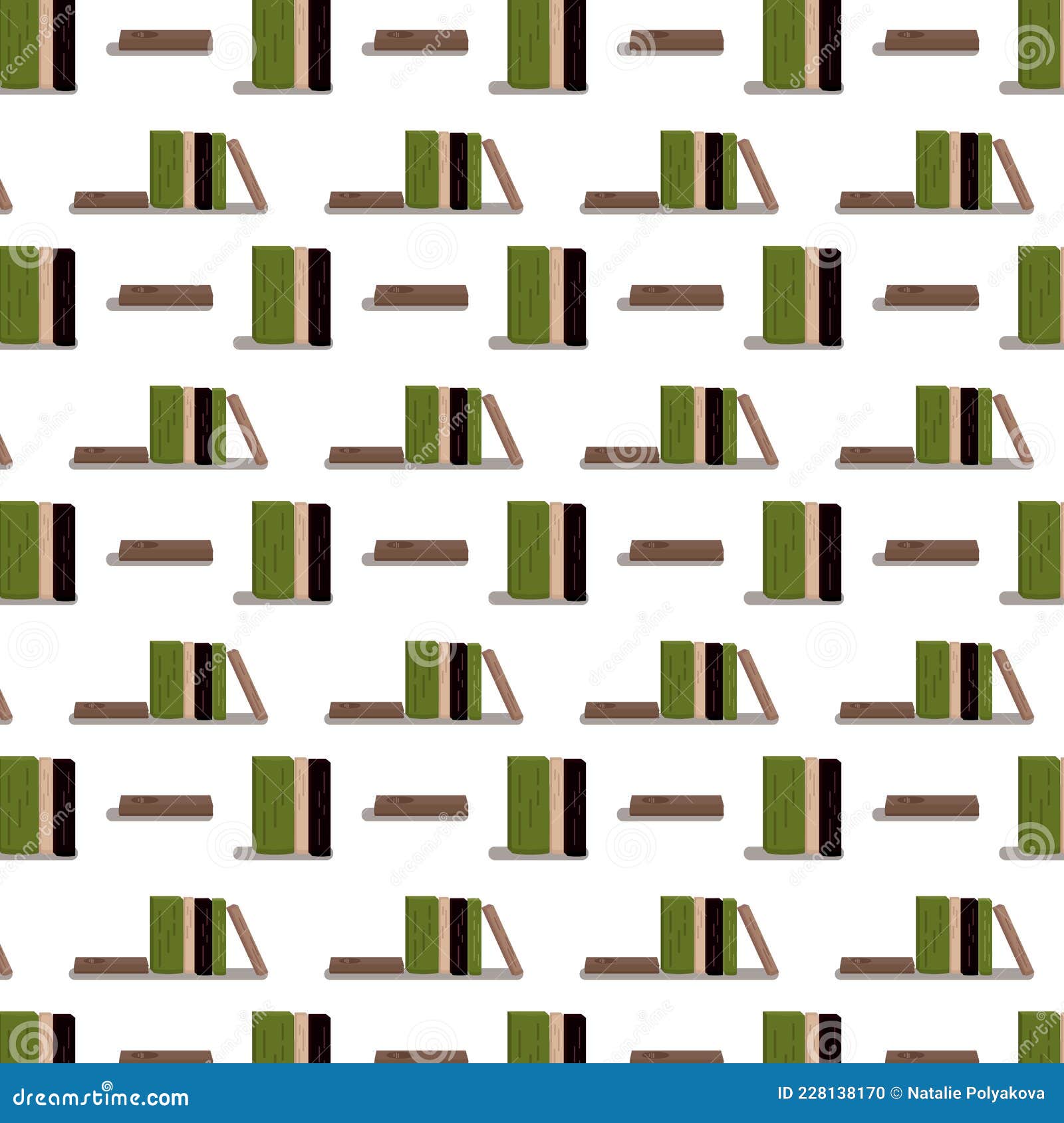 Seamless Pattern from Stack of Books in Blurred Colors for Reading