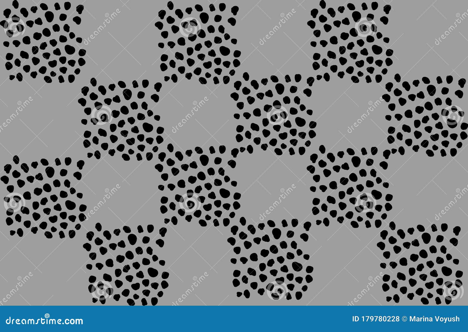 Seamless Pattern with Staggered Squares of Round Handwriting in the