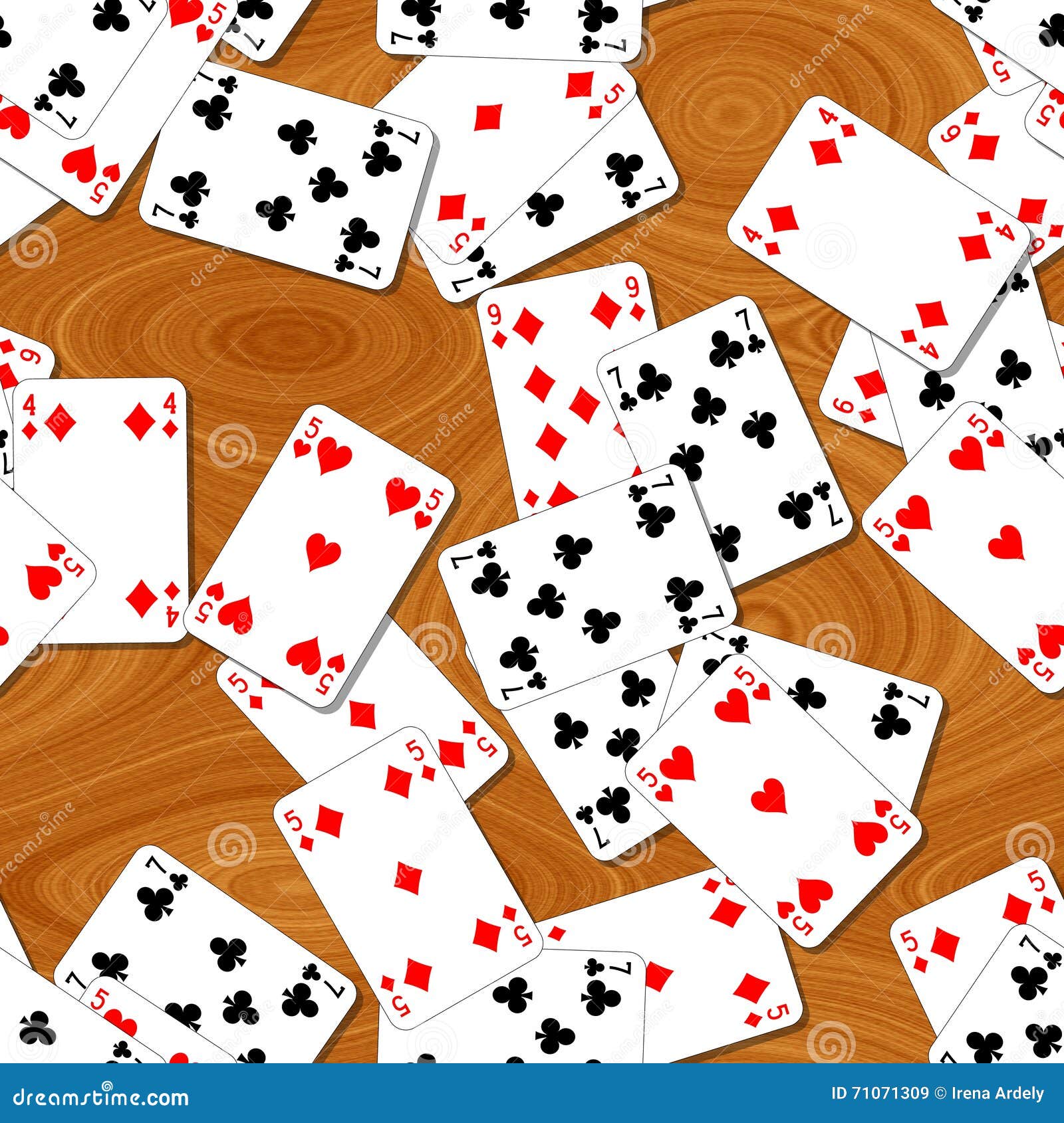 Seamless Pattern Texture Background Playing Cards Irregularly Scattered