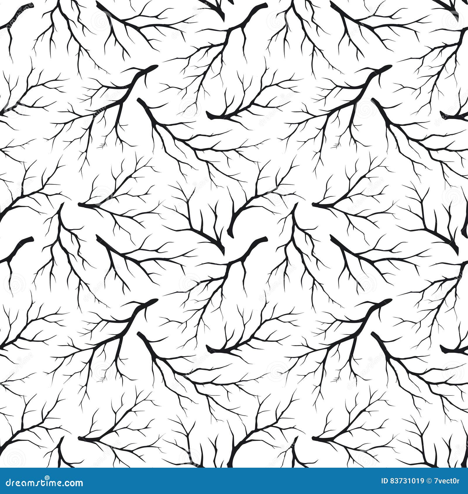 seamless pattern texture with leafless trees branches
