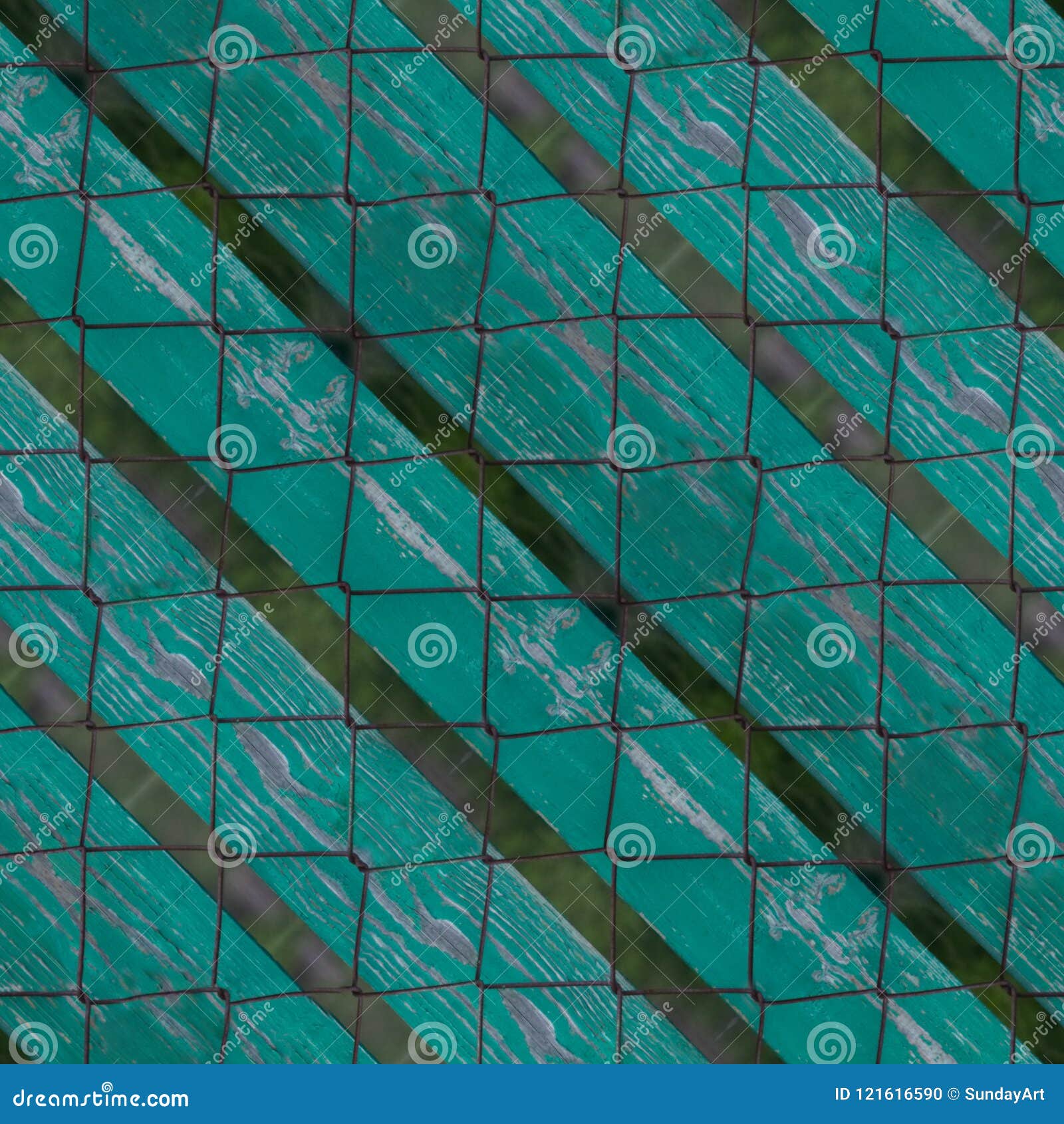 seamless pattern of textured wooden plank wall with chain-link