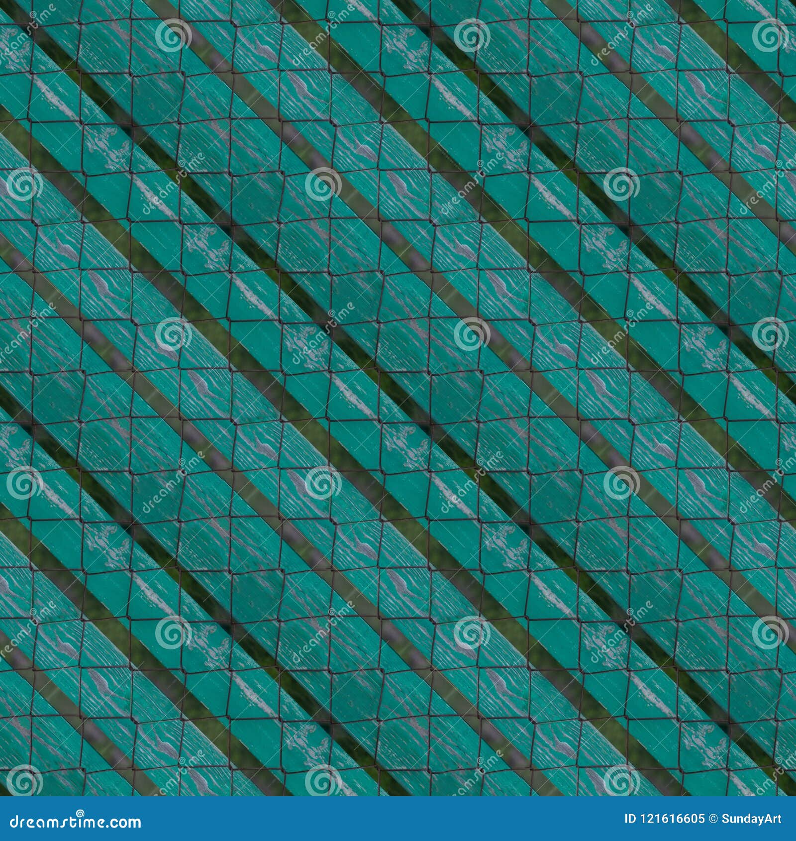 seamless pattern of textured wooden plank wall with chain-link