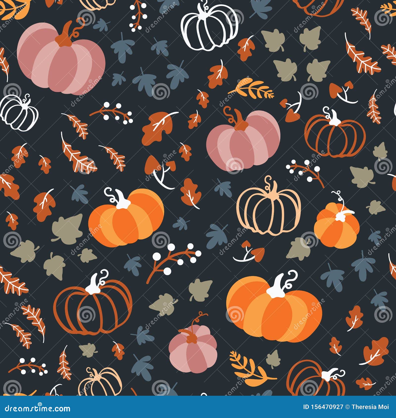 Seamless Pattern for Thanksgiving Celebration. Vector of Hand Drawn ...