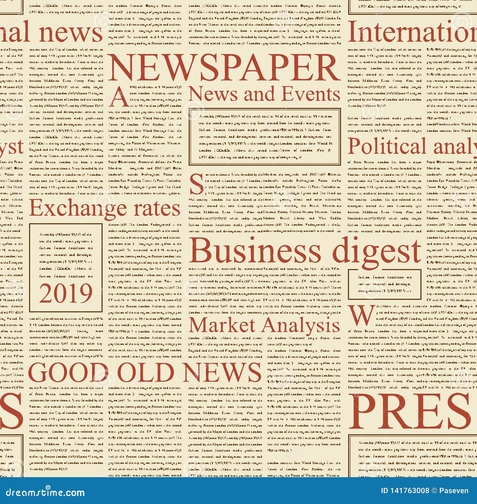 Seamless Pattern On The Theme Of Newspapers Stock Vector Illustration Of Letter Journal