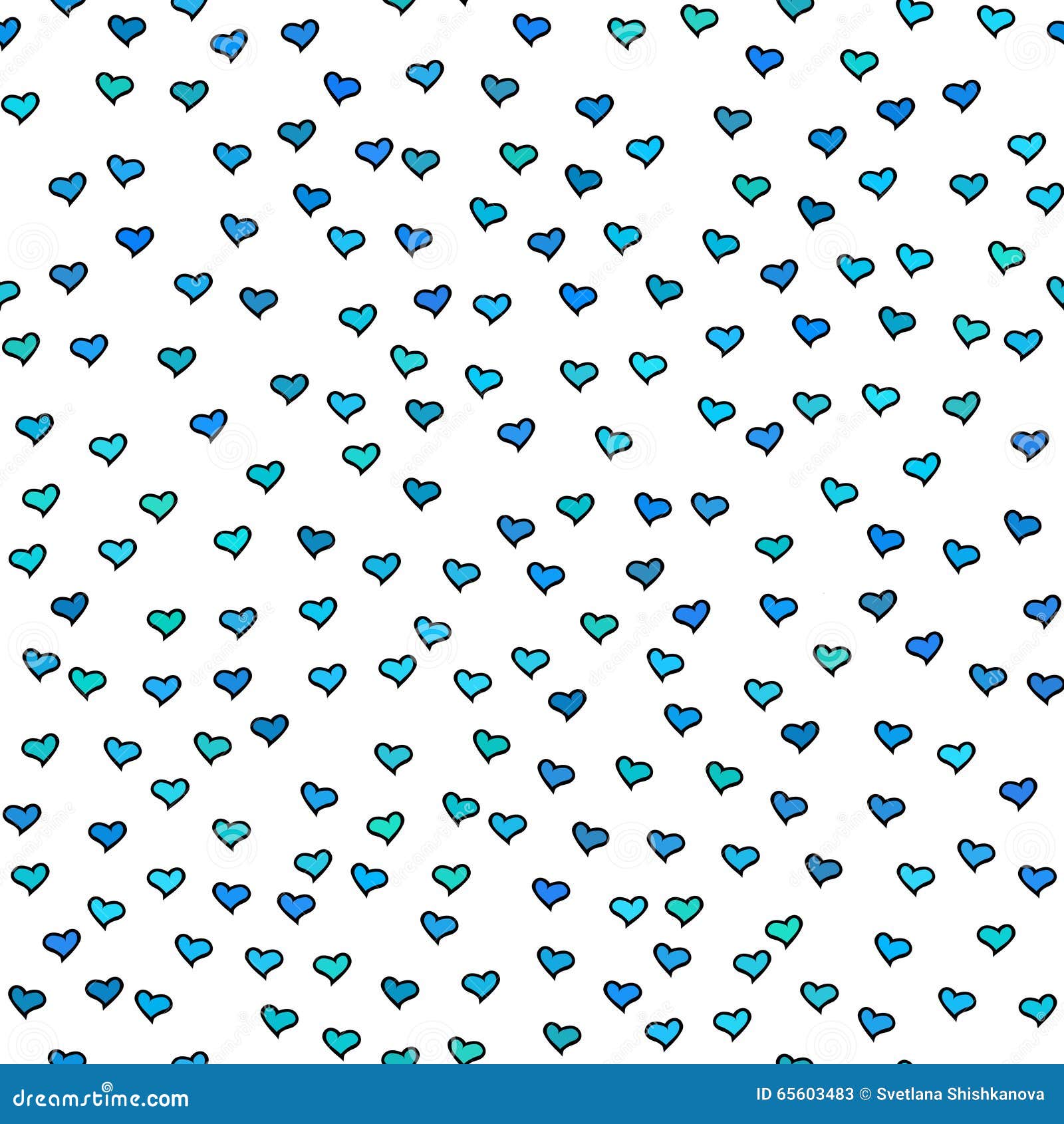 Seamless Pattern with Tiny Blue and Green Hearts. Stock Vector ...