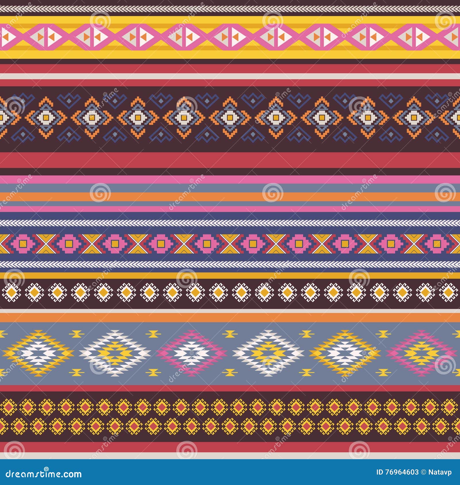 seamless pattern with tribal aztec motives.